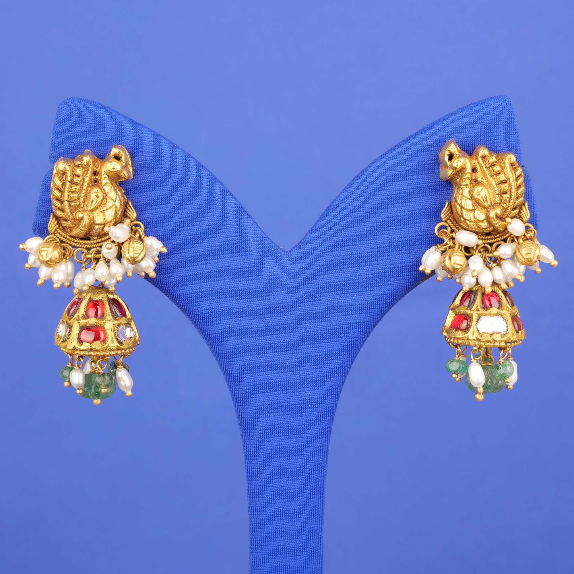 22K 'Antique' Polki Diamond Earrings