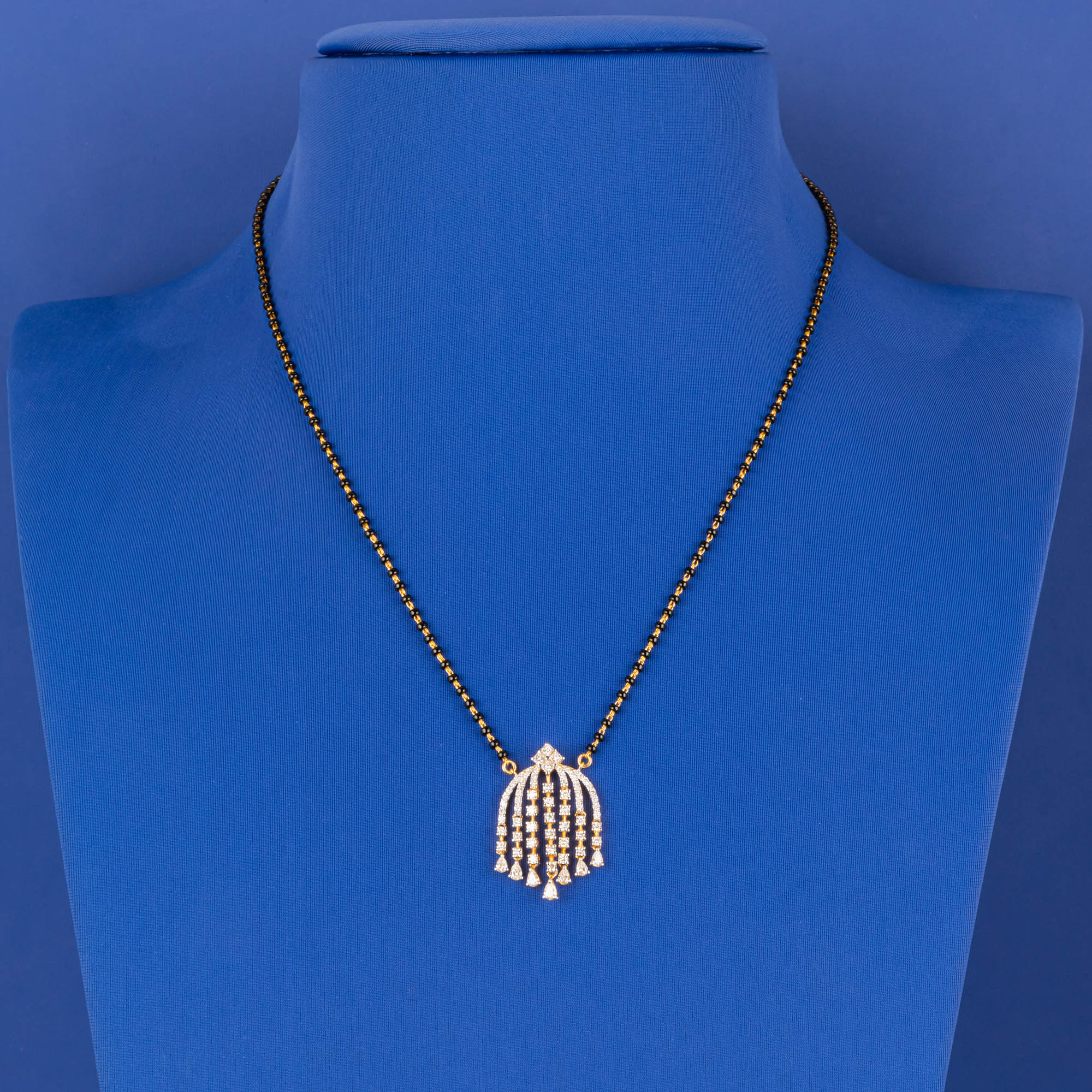 Enchanting Harmony: Handmade 18K Rose Gold Diamond Mangalsutra Necklace