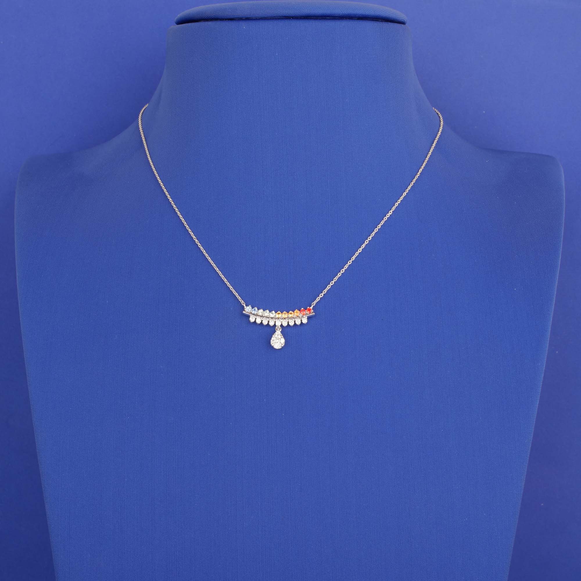 18K WG Diamond and Sapphire Necklace