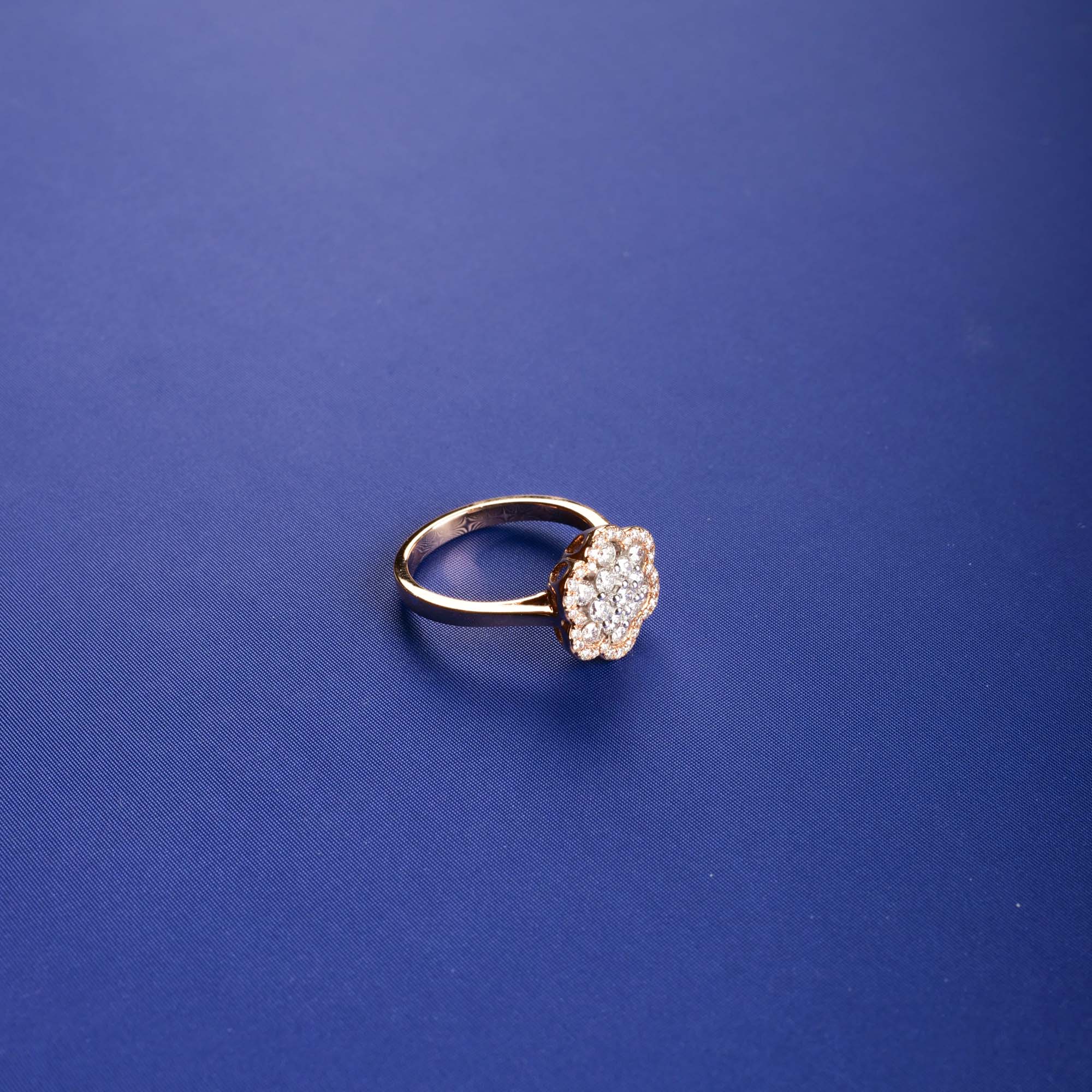 18K RG Diamond Ring