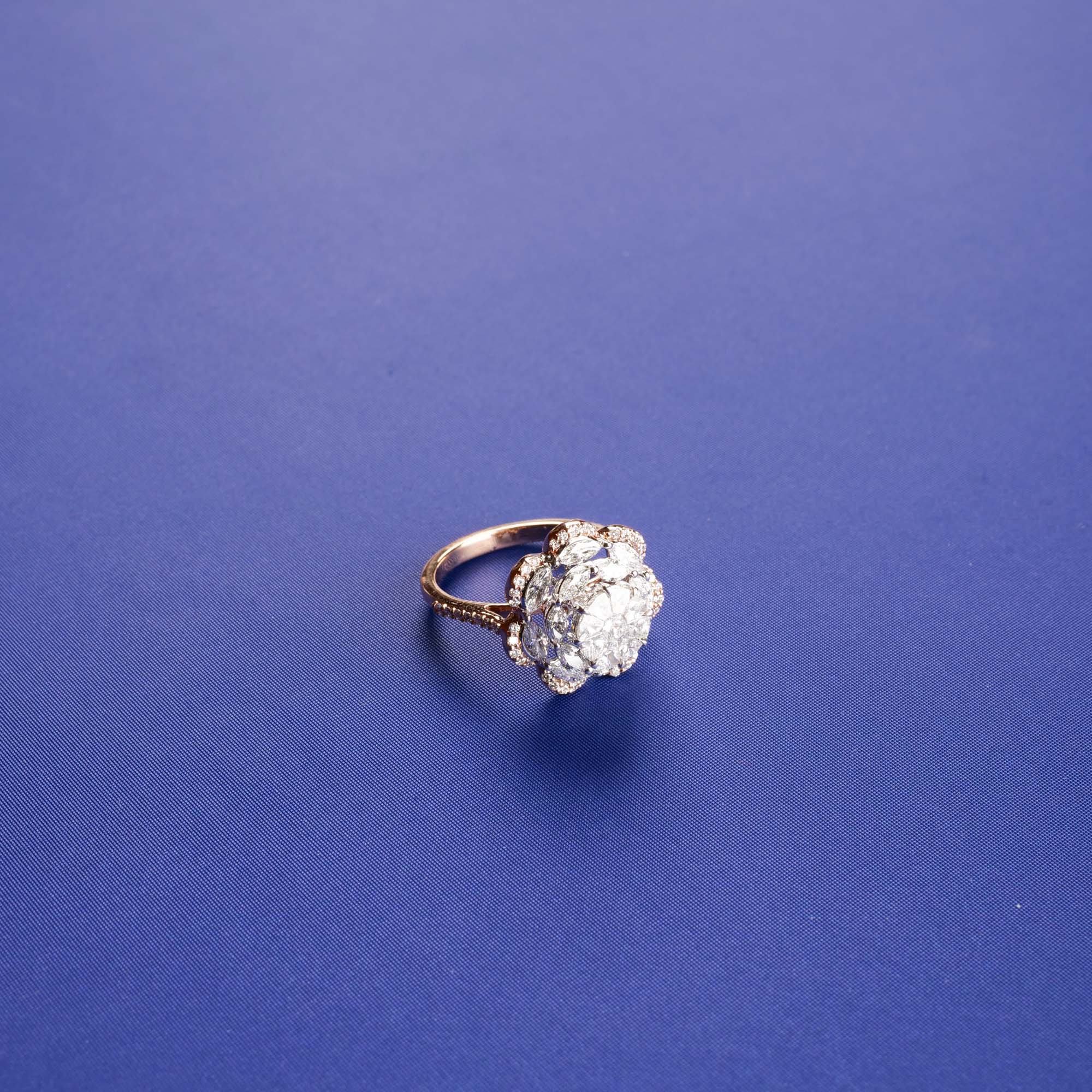 18K RG/WG Diamond Ring