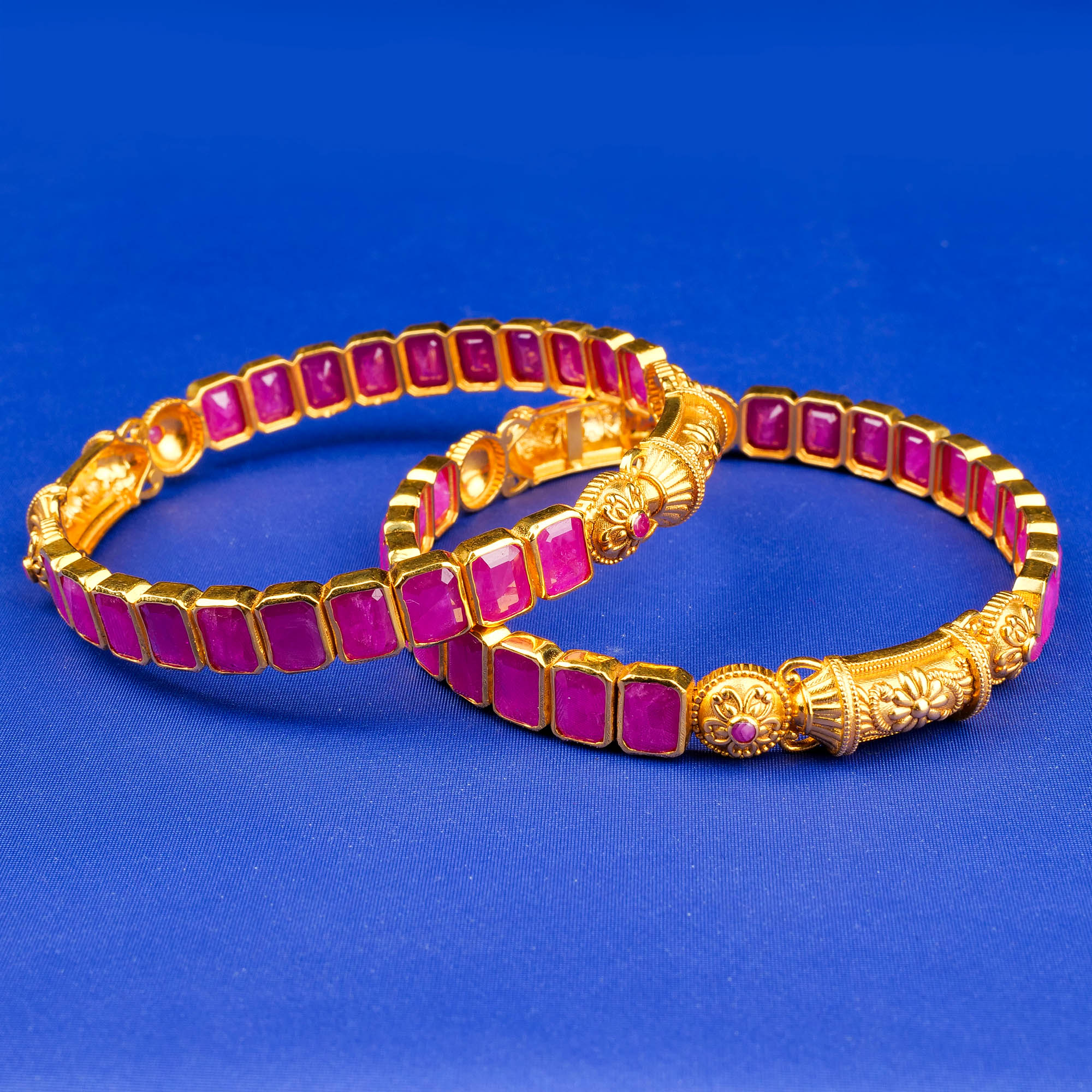 22K Gold and Ruby Bangles