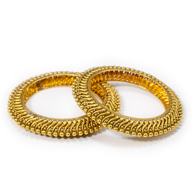 Handmade 22k Gold Antique Bangles