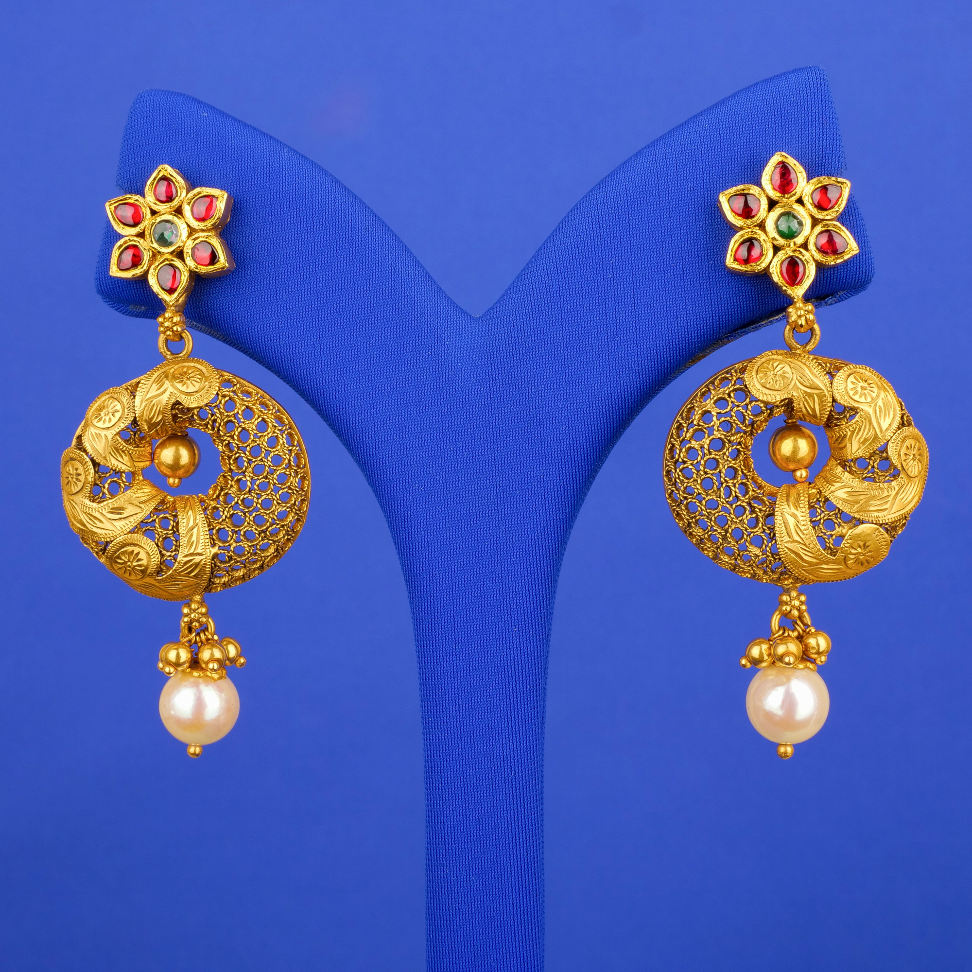 22K Gold 'Antique' Earrings