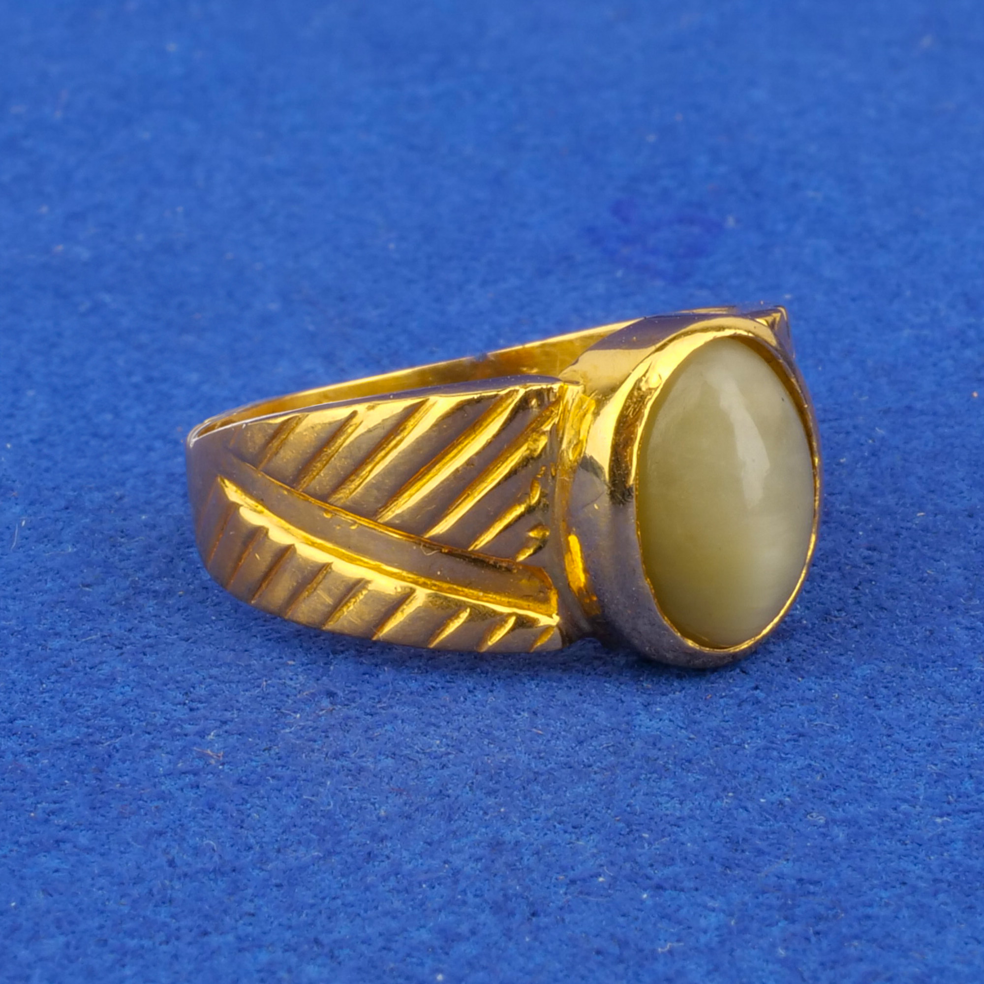 Twenty-Two Karat Gold Cateye Ring