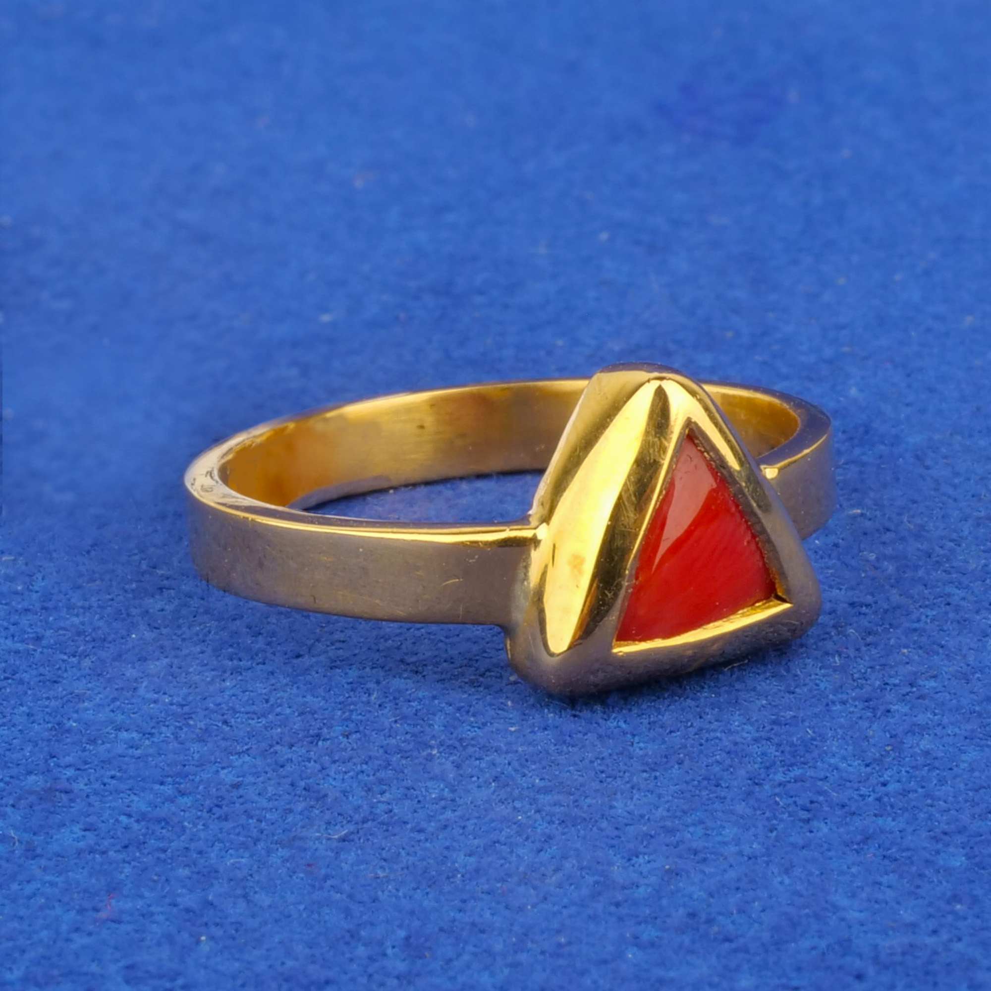 Twenty-Two Karat Gold Coral Astrological Ring