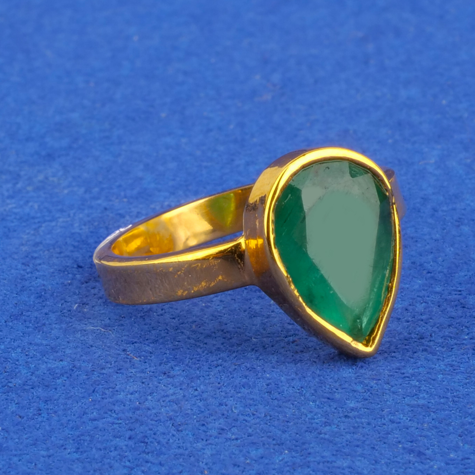Twenty-Two Karat Gold Emerald Astrological Ring