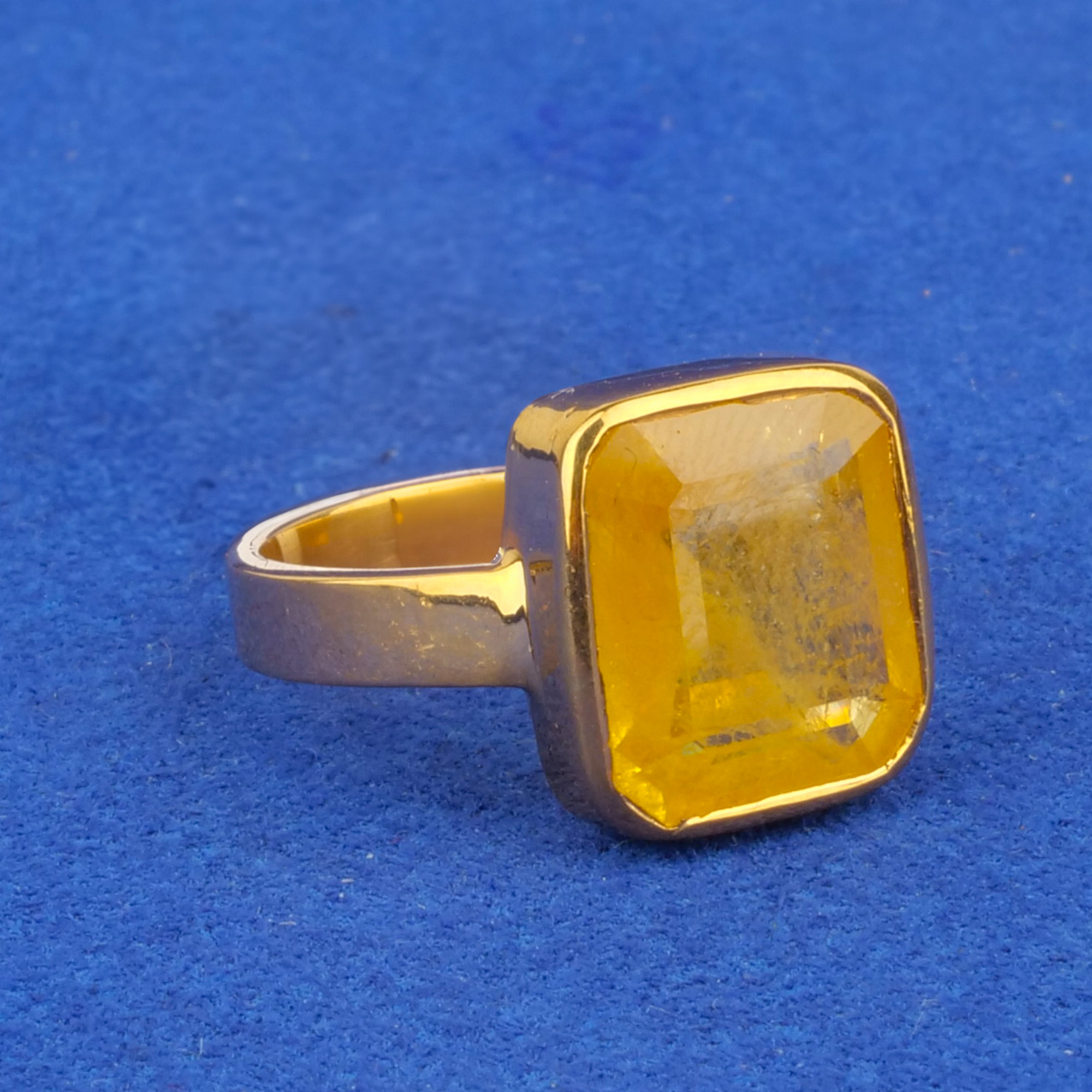 Twenty-Two Karat Gold Yellow Sapphire Astrological Ring