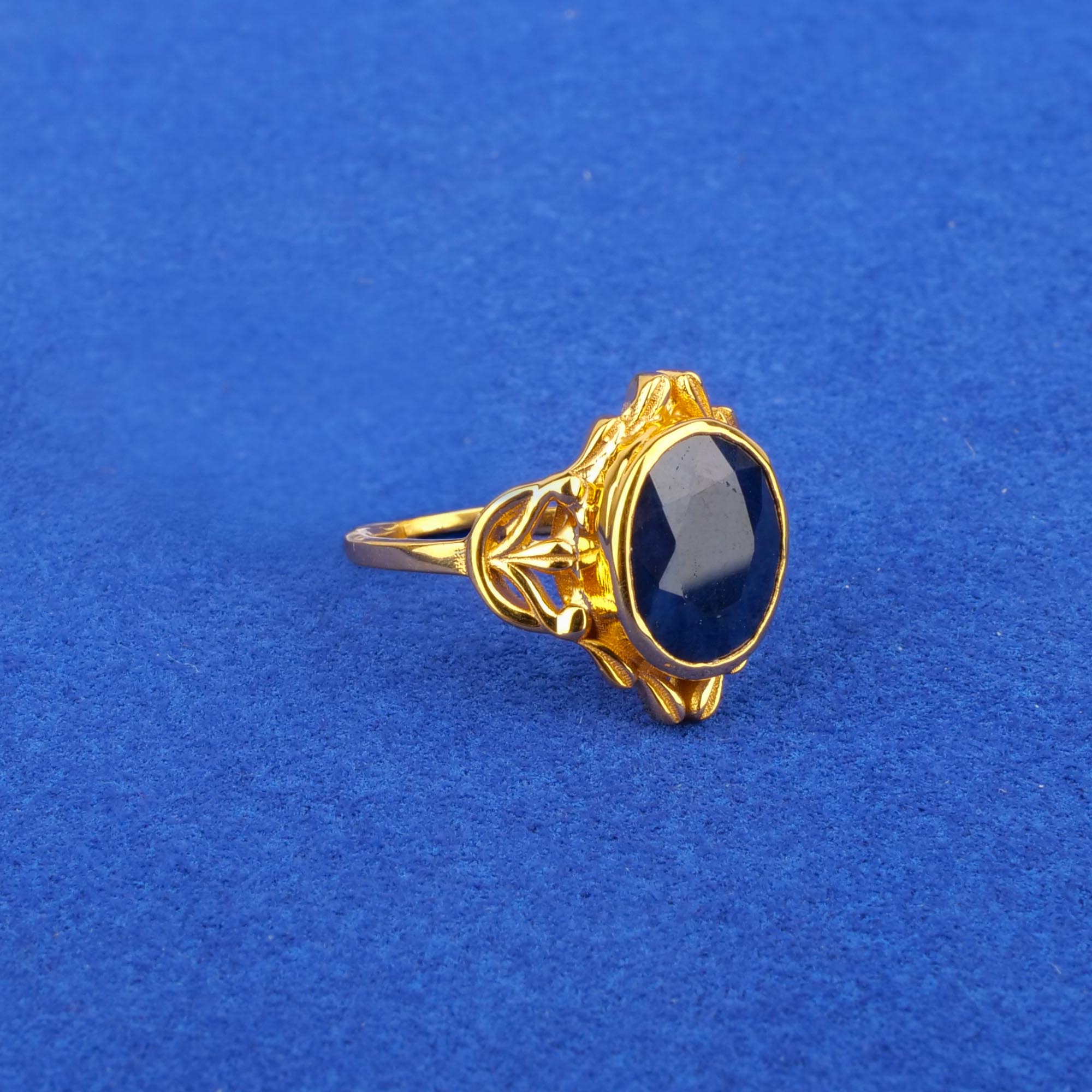Twenty-Two Karat Blue Sapphire Astrological Ring