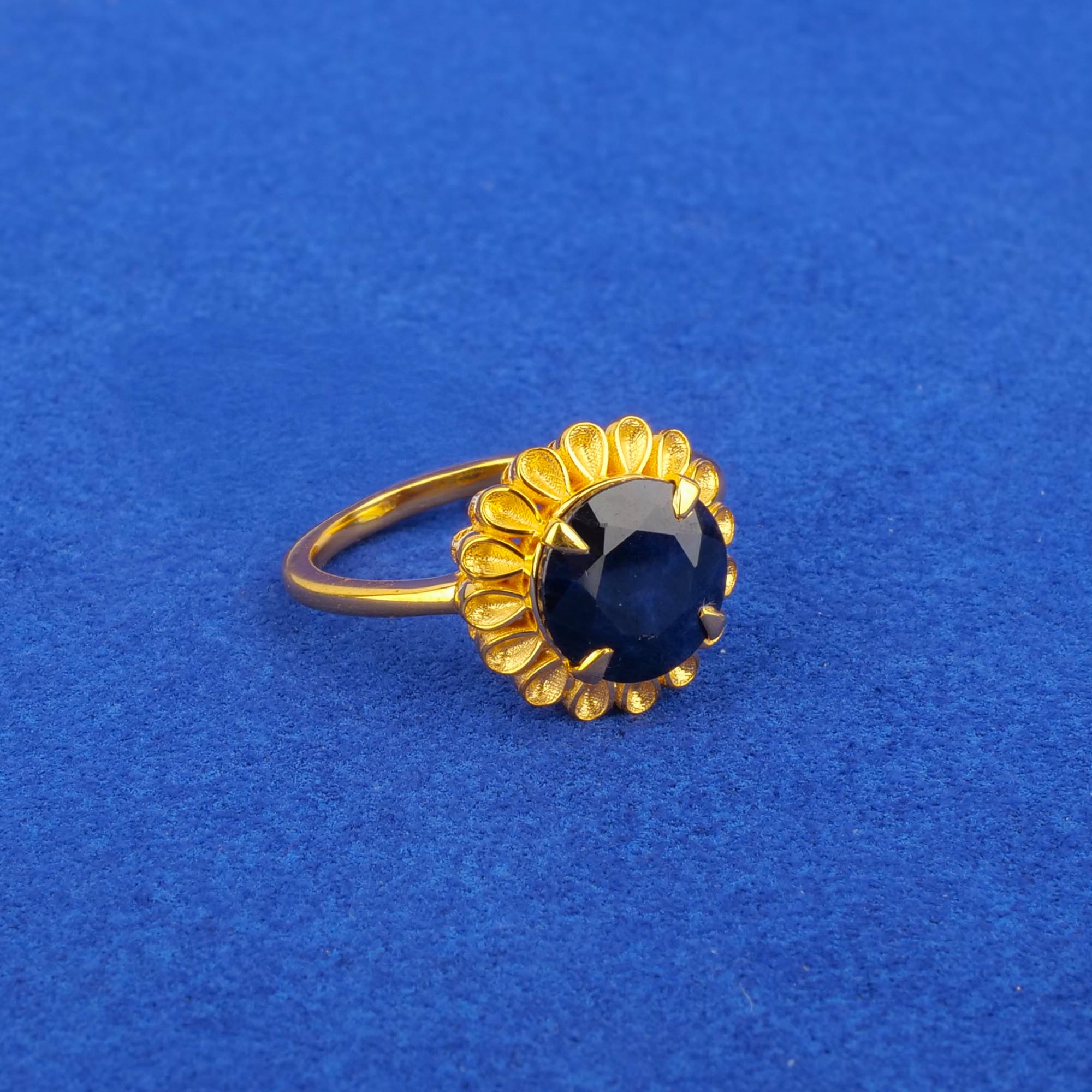 Twenty-Two Karat Blue Sapphire Astrological Ring