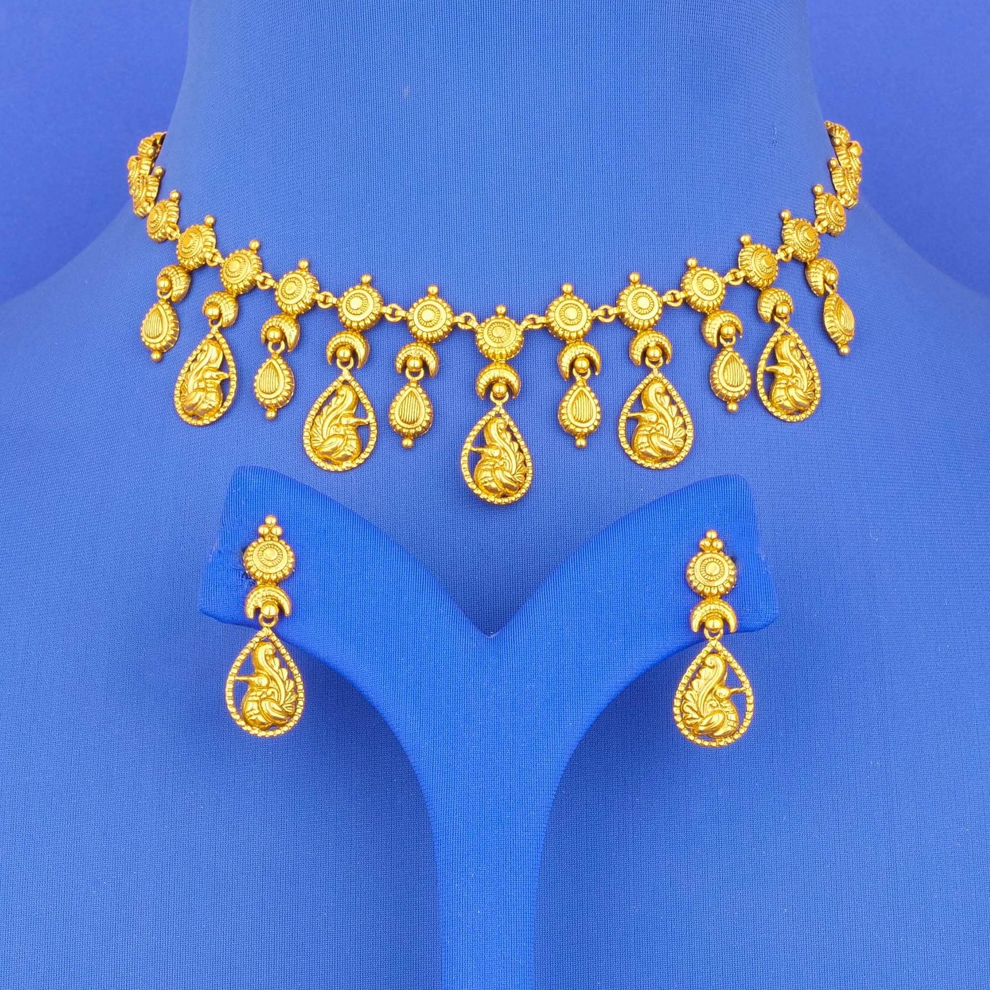 22K 'Antique' Necklace Earring Set