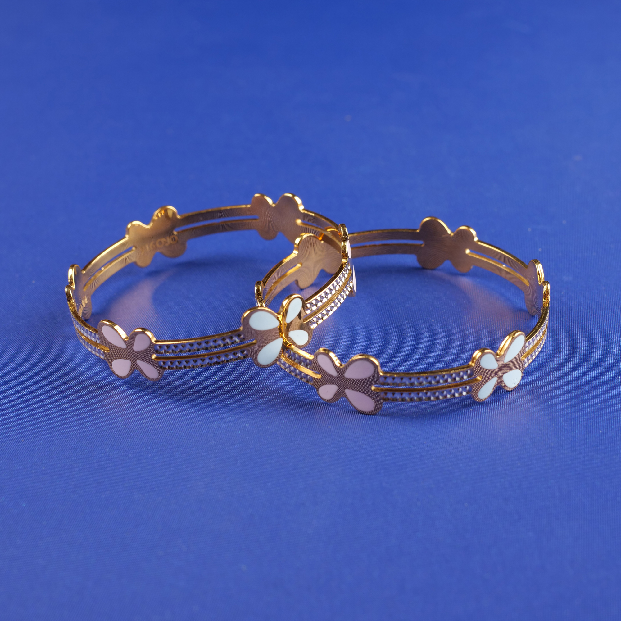 22K Baby Two-Tone Enamel Bangles