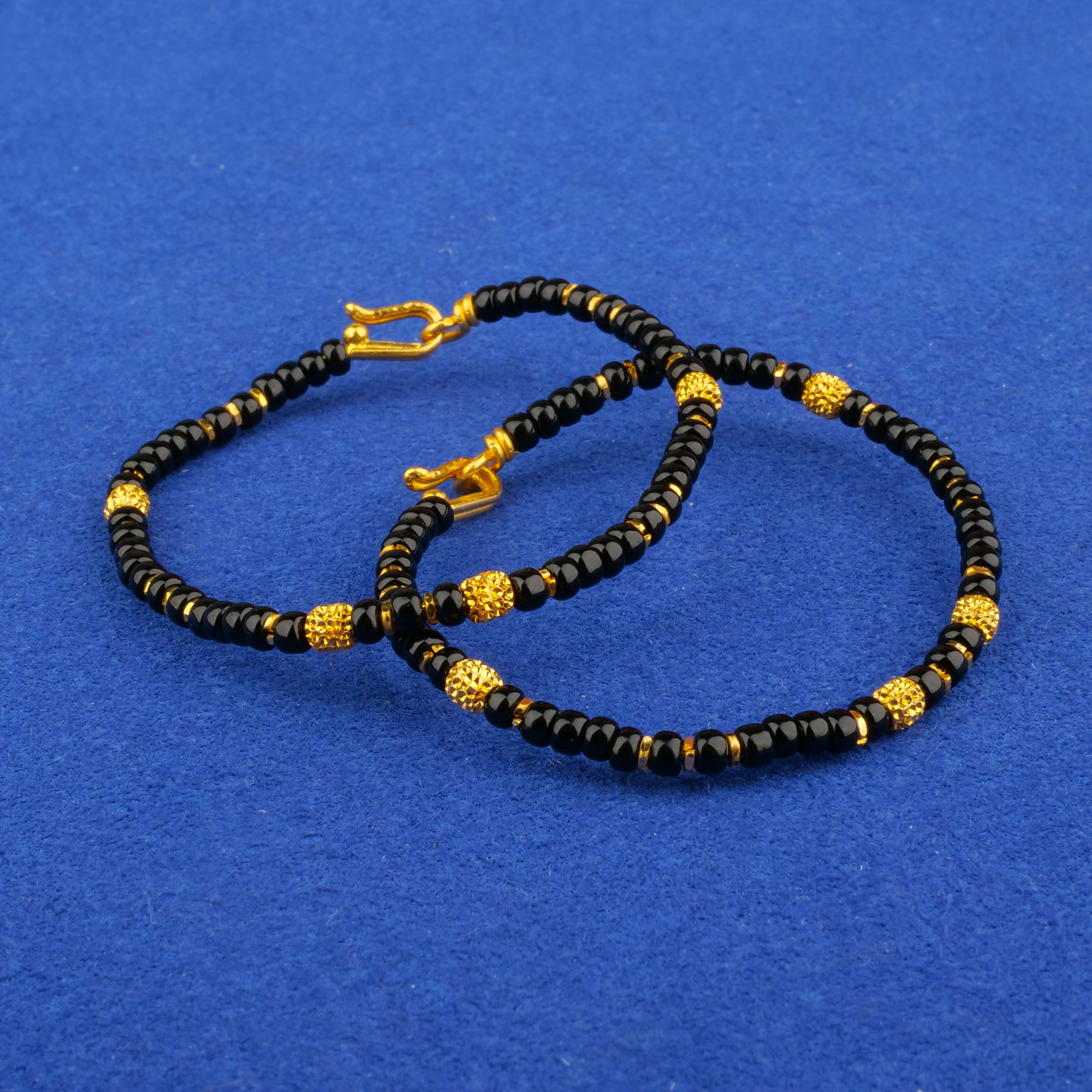 22K Baby Gold Blackbead Bangles
