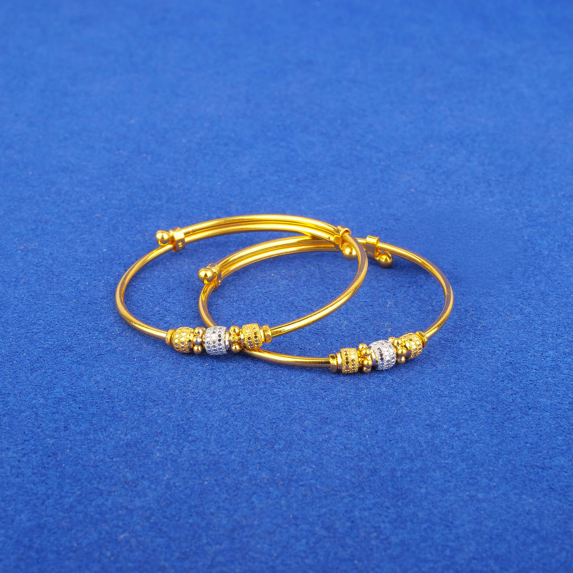 22K Baby Two-Tone Gold 'Adjustable' Bangles