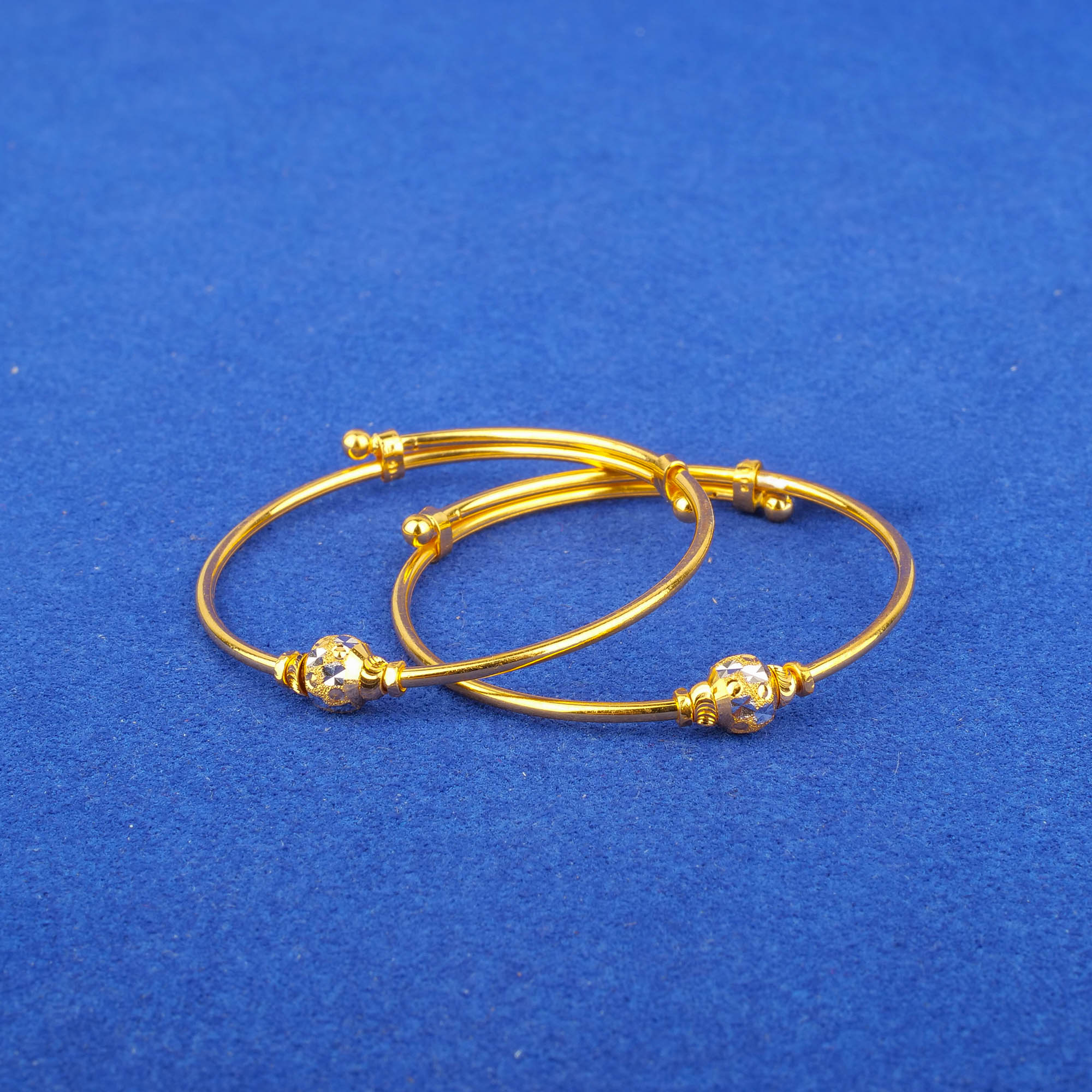 22K Baby Two-Tone Gold 'Adjustable' Bangles