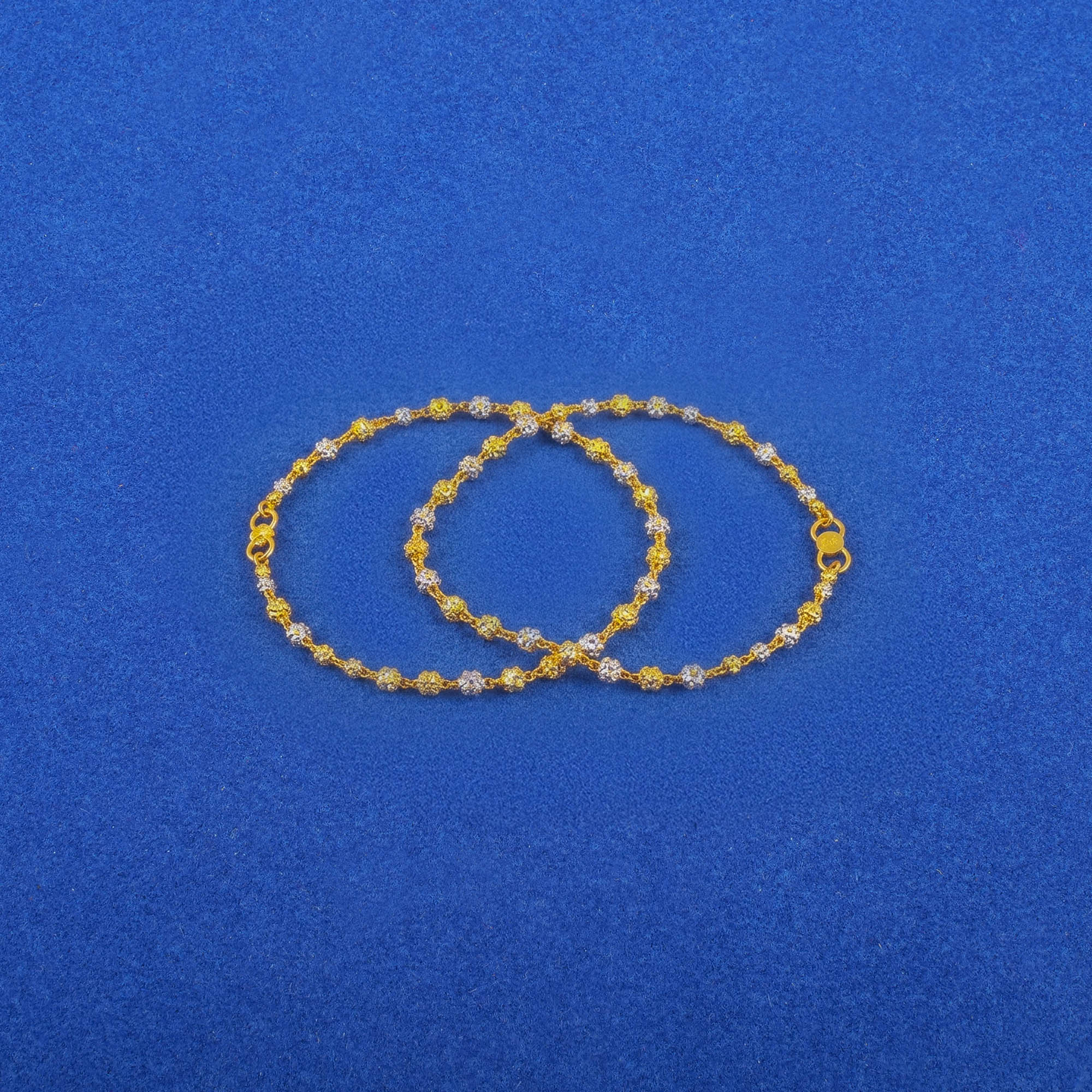 22K Baby Two-Tone Gold Bracelet Pair