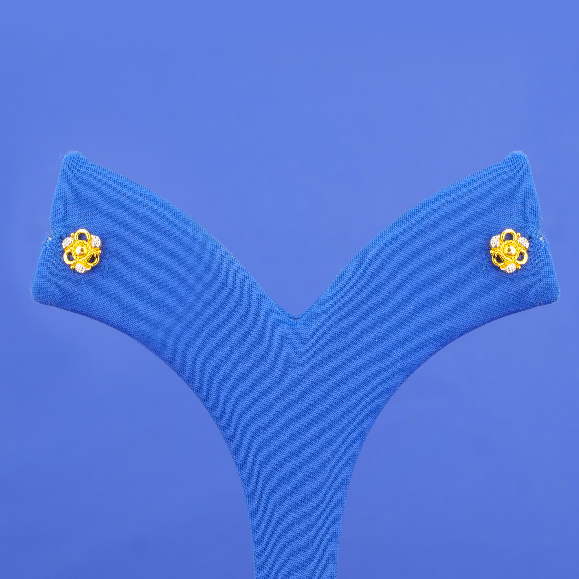 Twenty-Two Karat Baby Two-Tone Gold Earrings