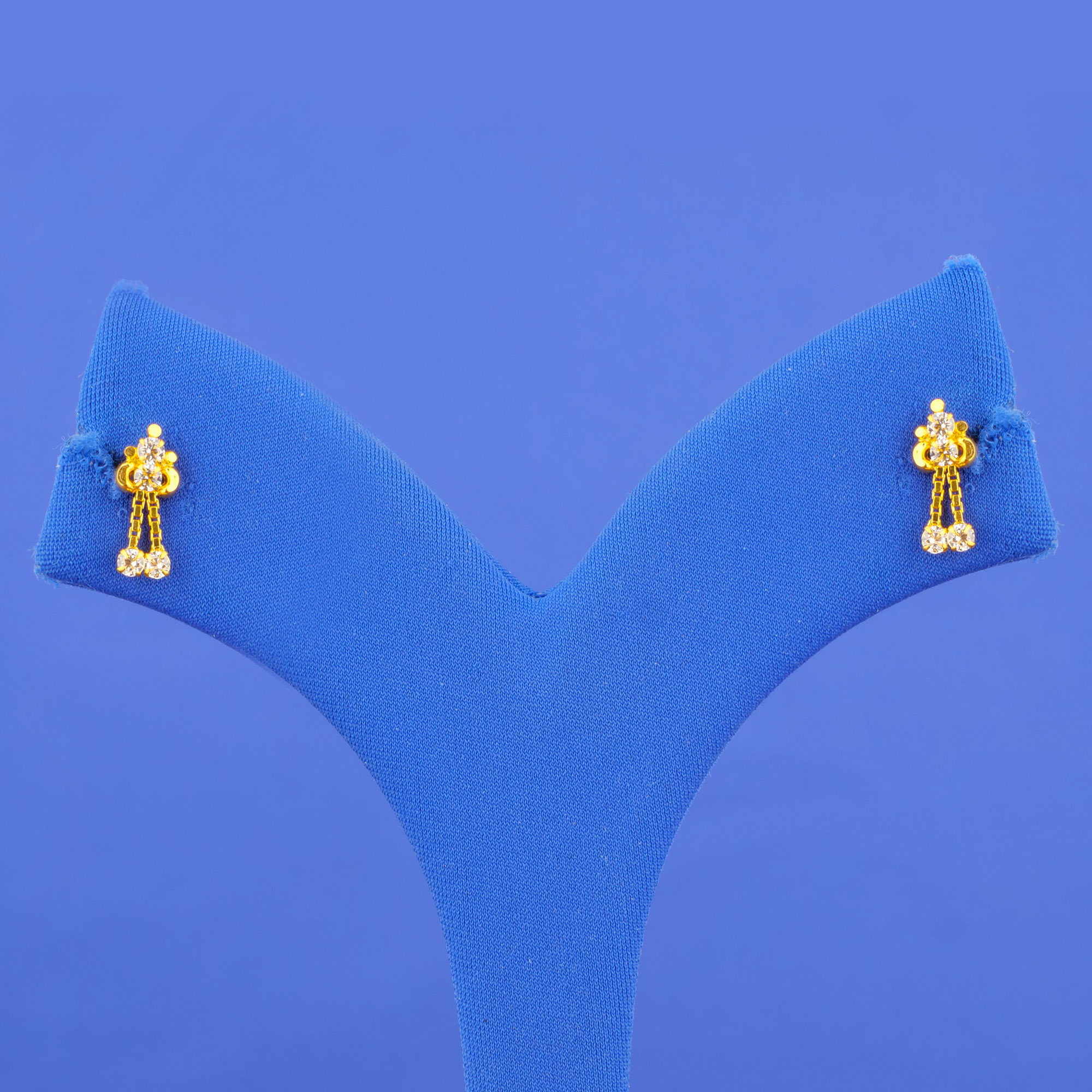 Twenty-Two Karat Baby Gold Cubic Zirconia 'Drop' Earrings