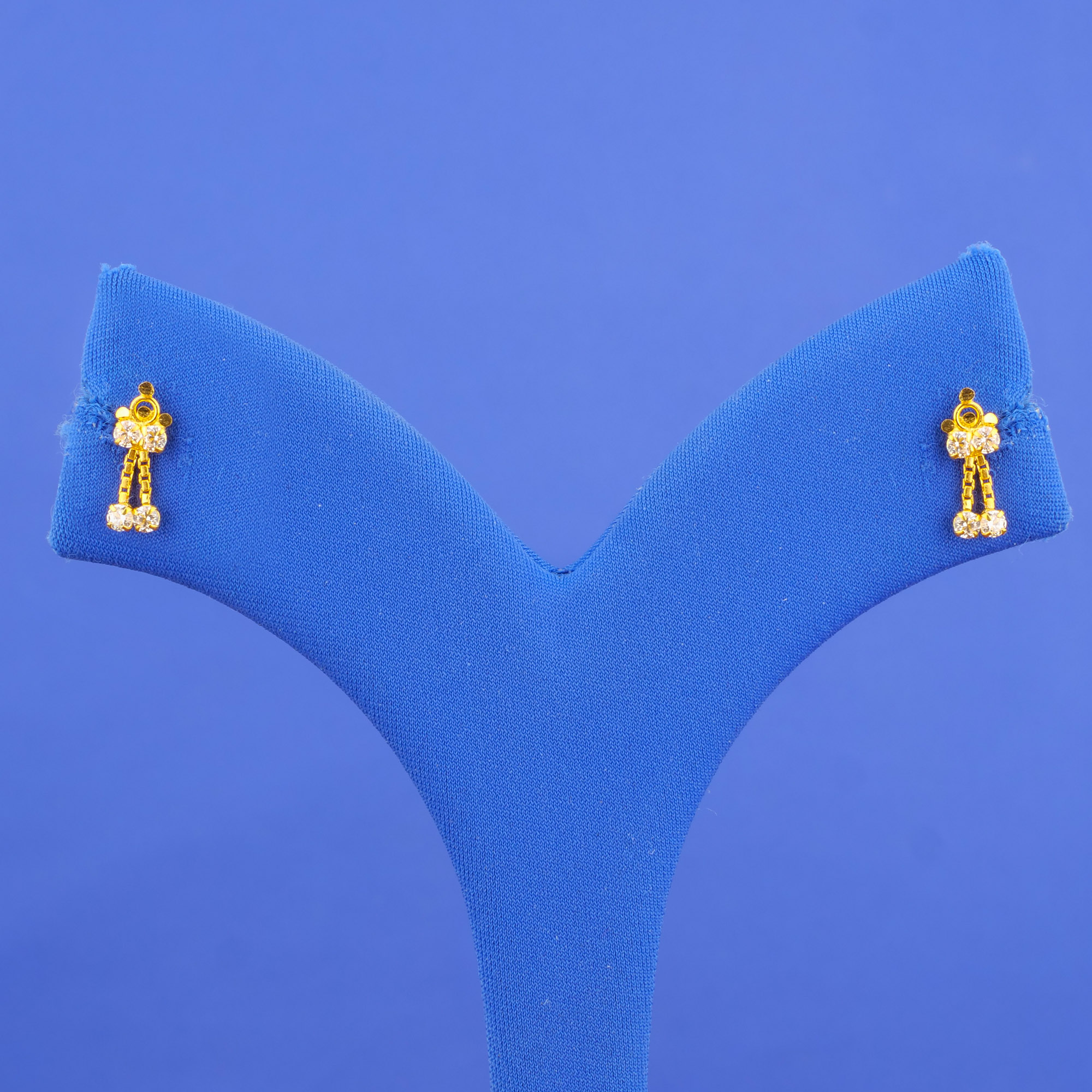 Twenty-Two Karat Baby Gold Cubic Zirconia 'Drop' Earrings