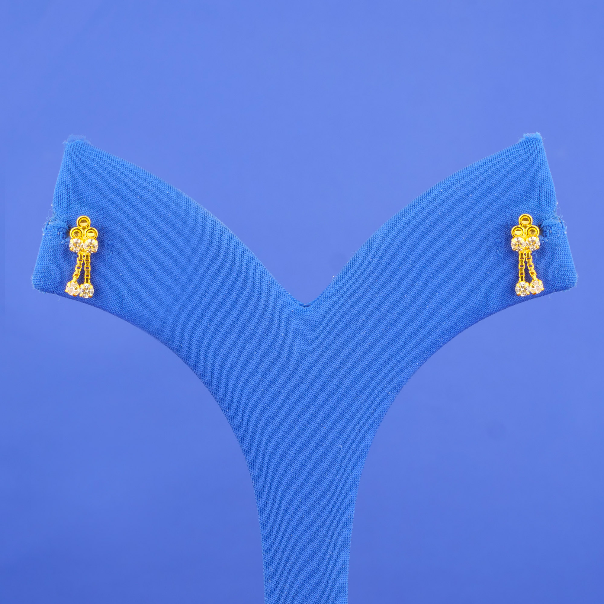 Twenty-Two Karat Baby Gold Cubic Zirconia 'Drop' Earrings