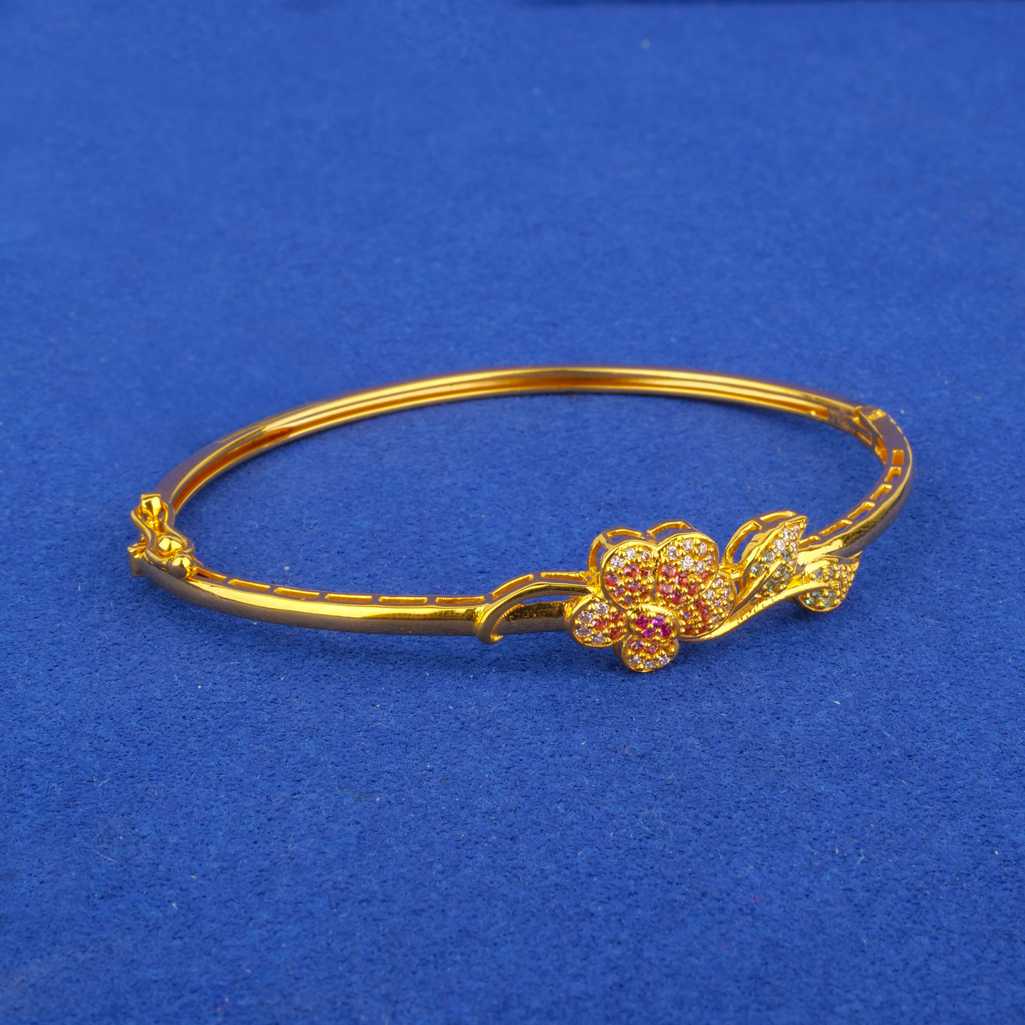 22K Gold Cubic Zirconia/Colored Stone Bangle/Bracelet