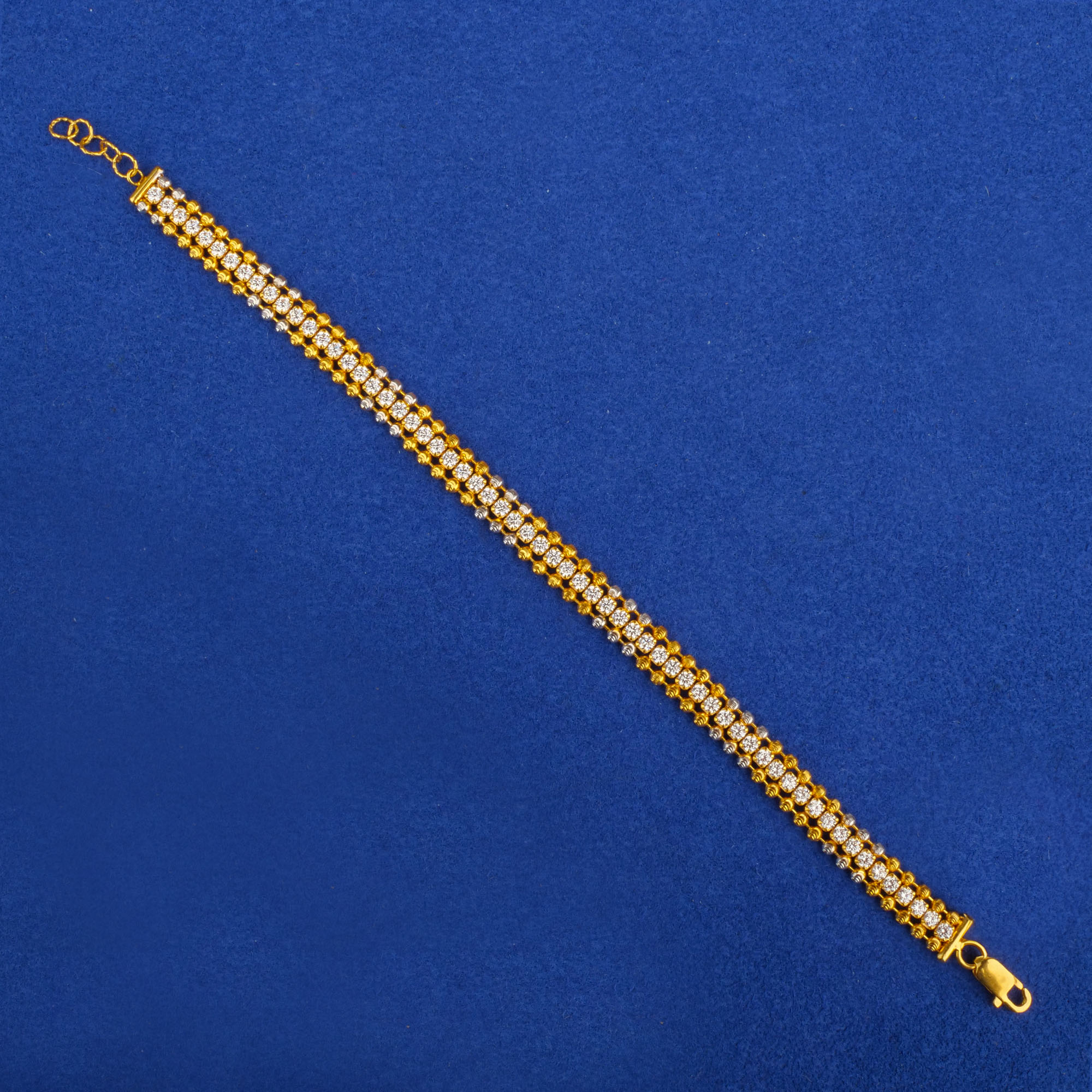 22K Two-Tone Gold Cubic Zirconia Bracelet