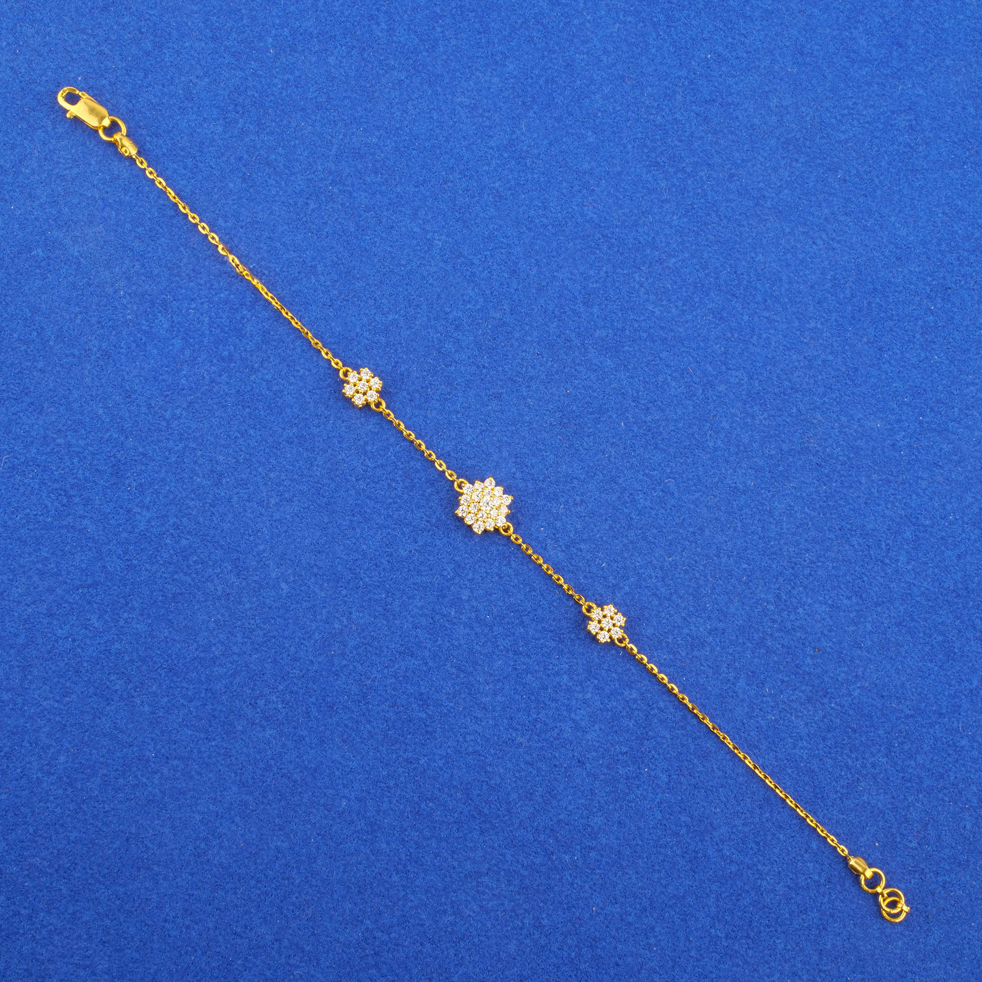 Twenty-Two Karat Gold Cubic Zirconia Bracelet