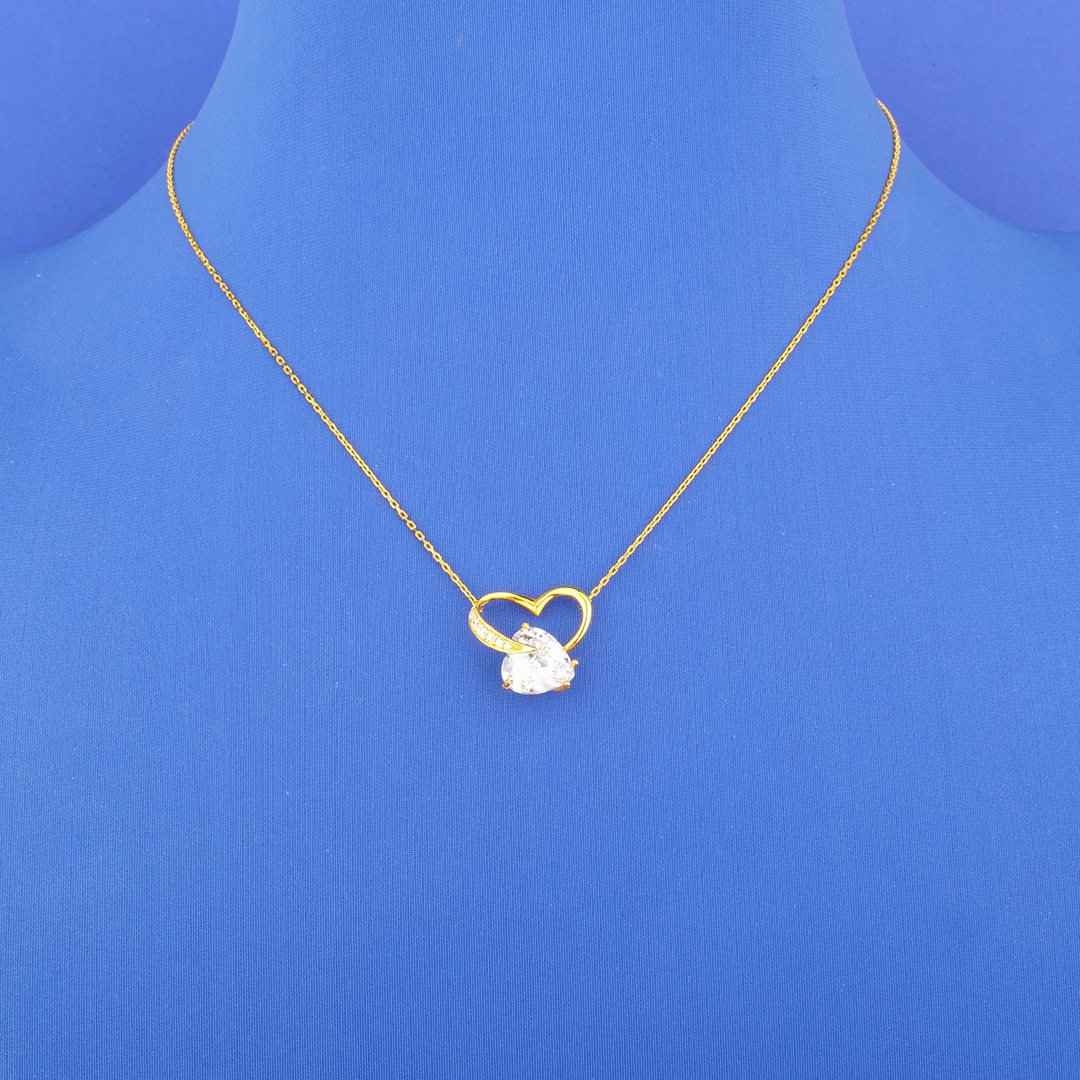 Twenty-Two Karat Gold Cubic Zirconia 'Heart' Necklace