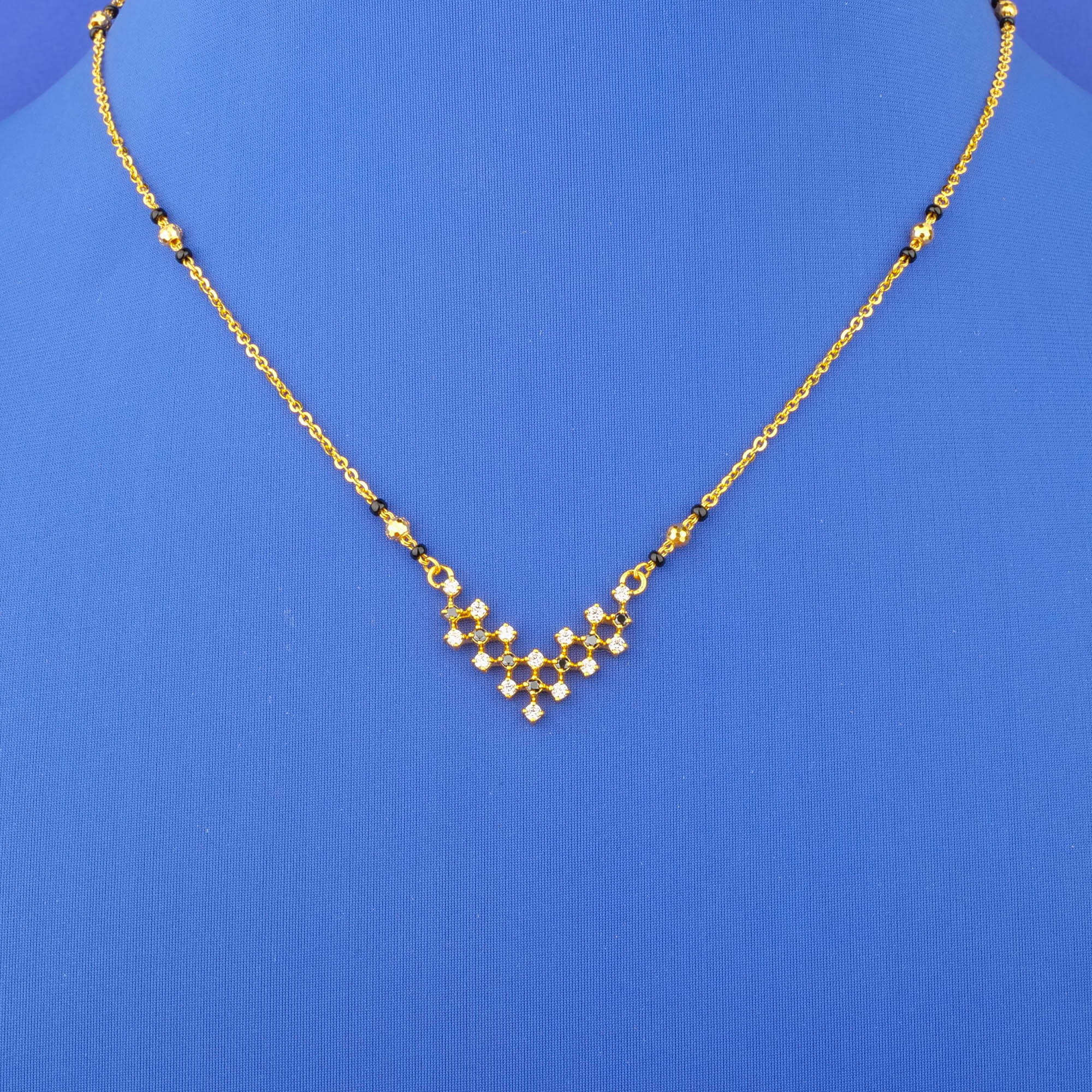 22K Gold Cubic Zirconia Mangalsutra Necklace