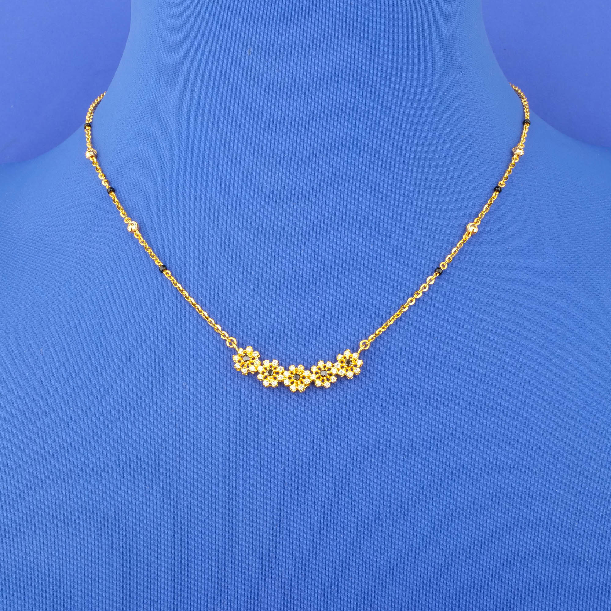 22K Gold Cubic Zirconia Mangalsutra Necklace