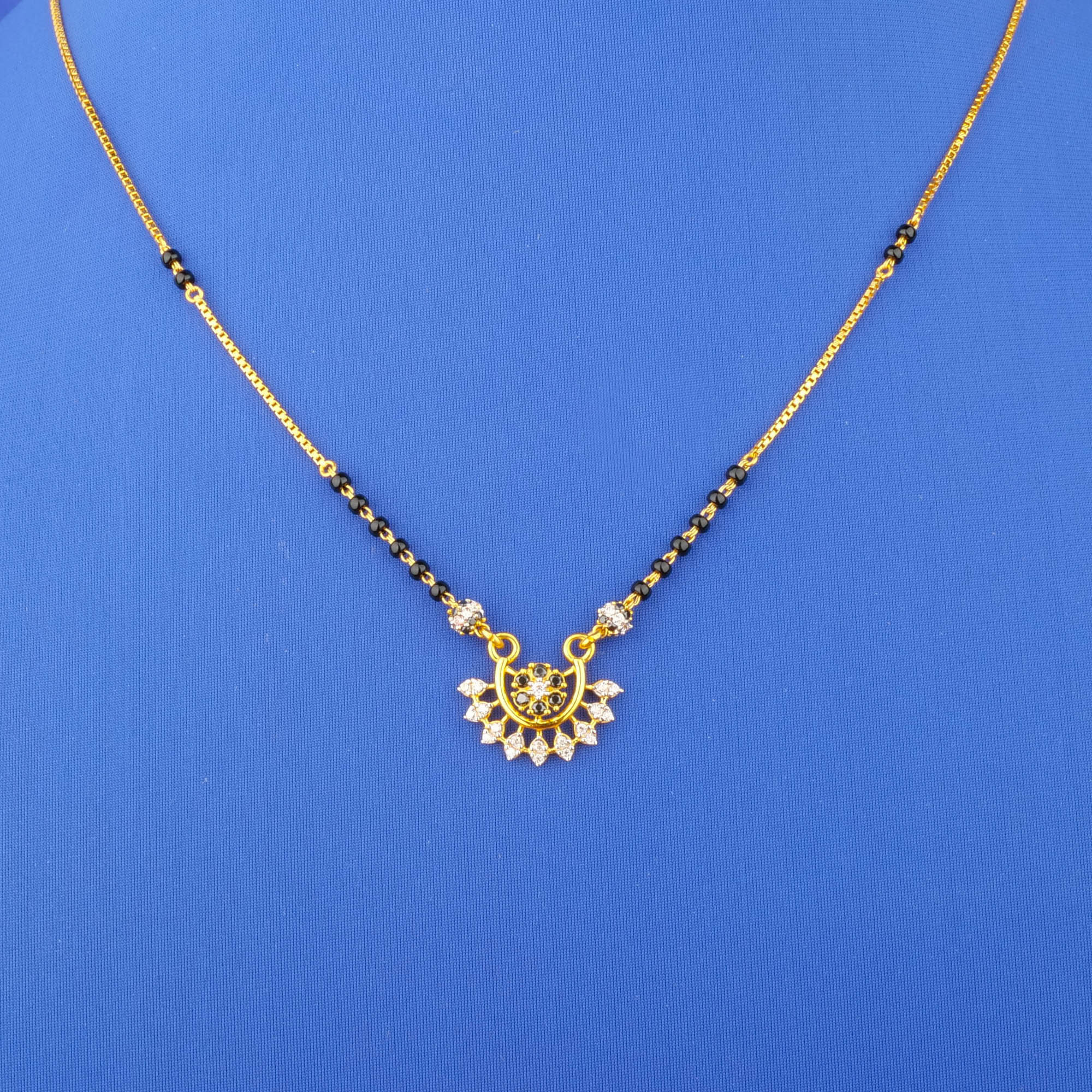 22K Gold Cubic Zirconia Mangalsutra Necklace