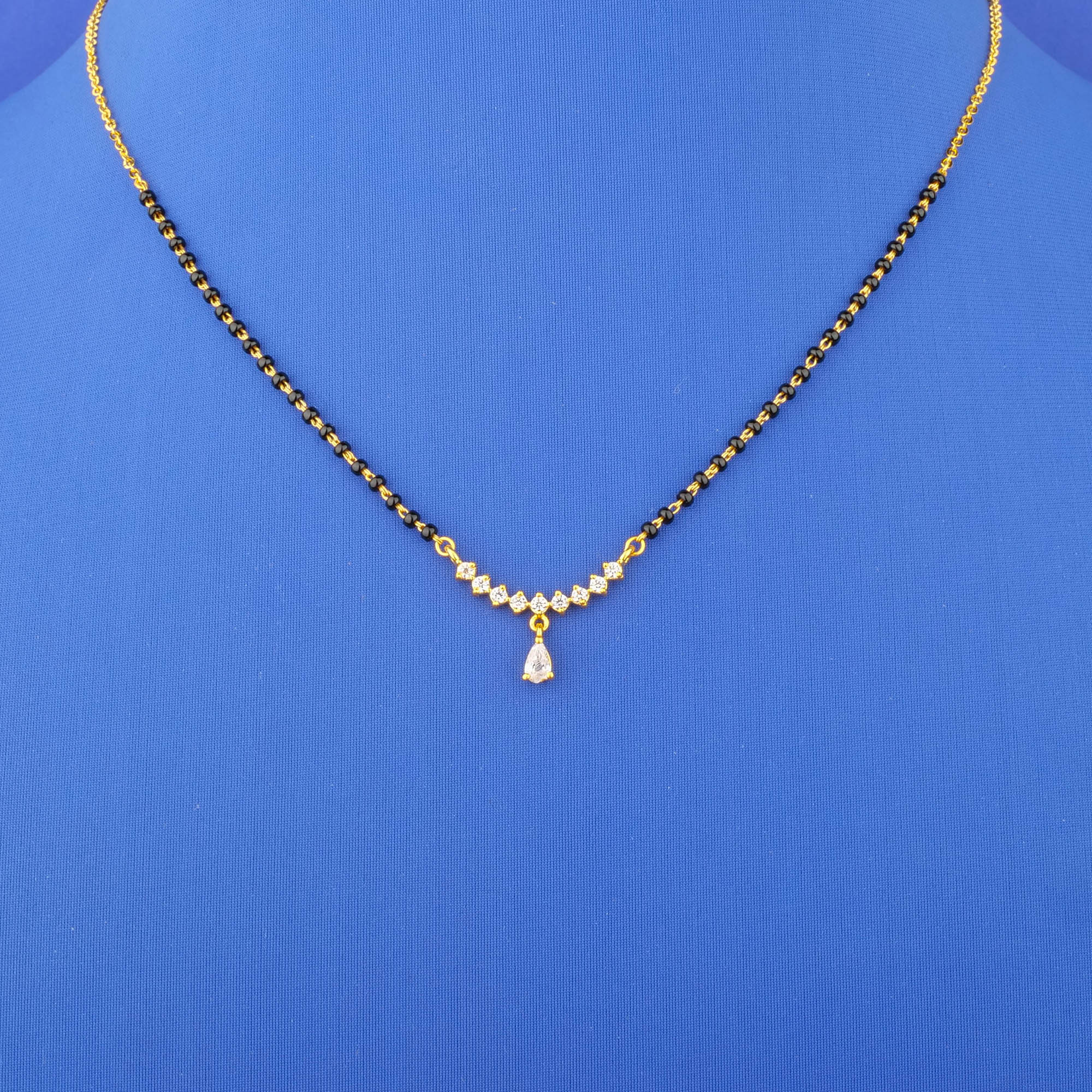 22K Gold Cubic Zirconia Mangalsutra Necklace