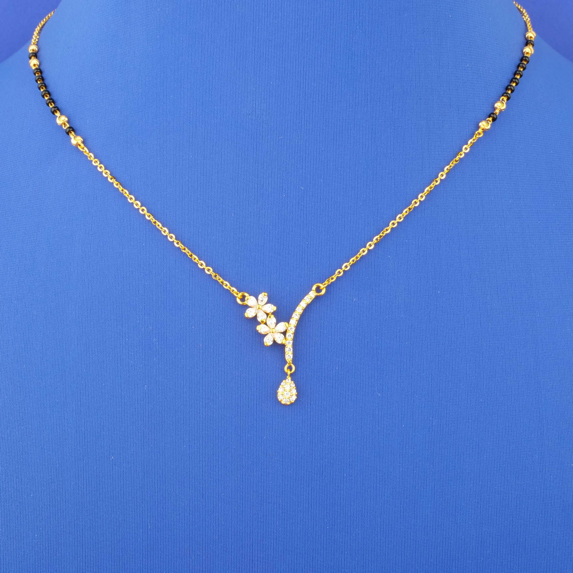 22K Gold Cubic Zirconia Mangalsutra Necklace