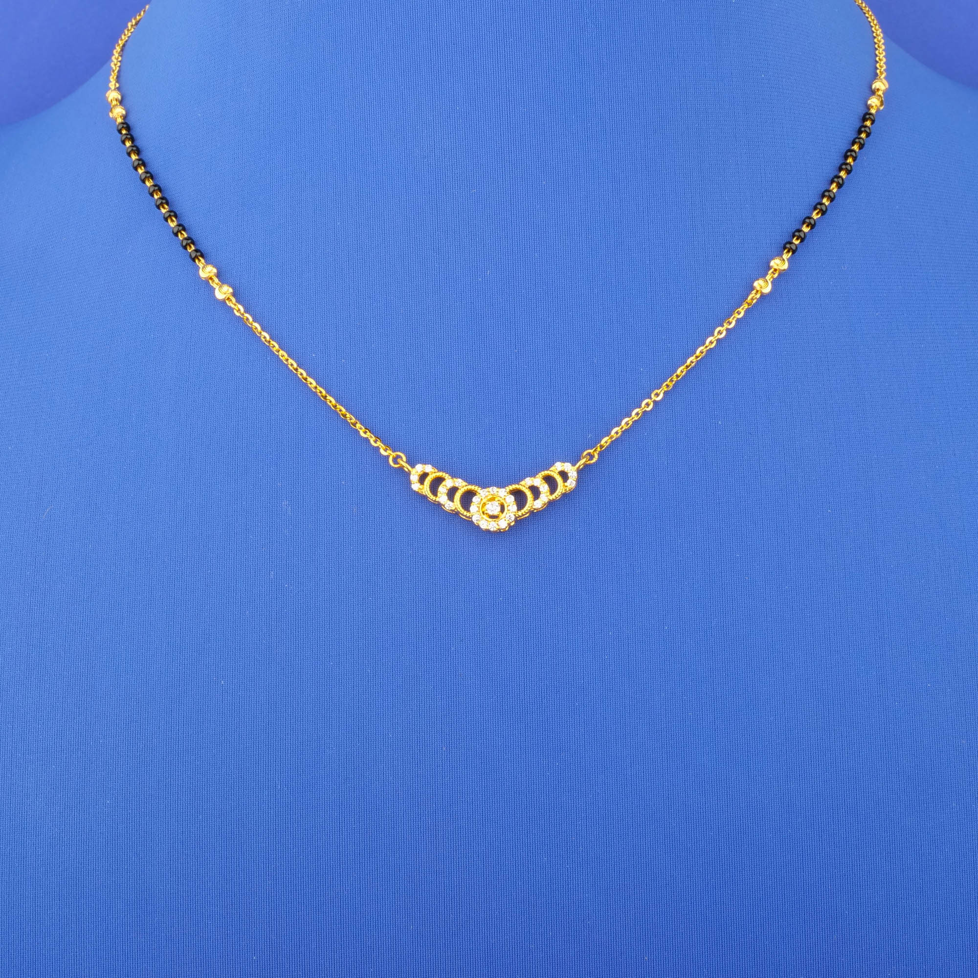 22K Gold Cubic Zirconia Mangalsutra Necklace