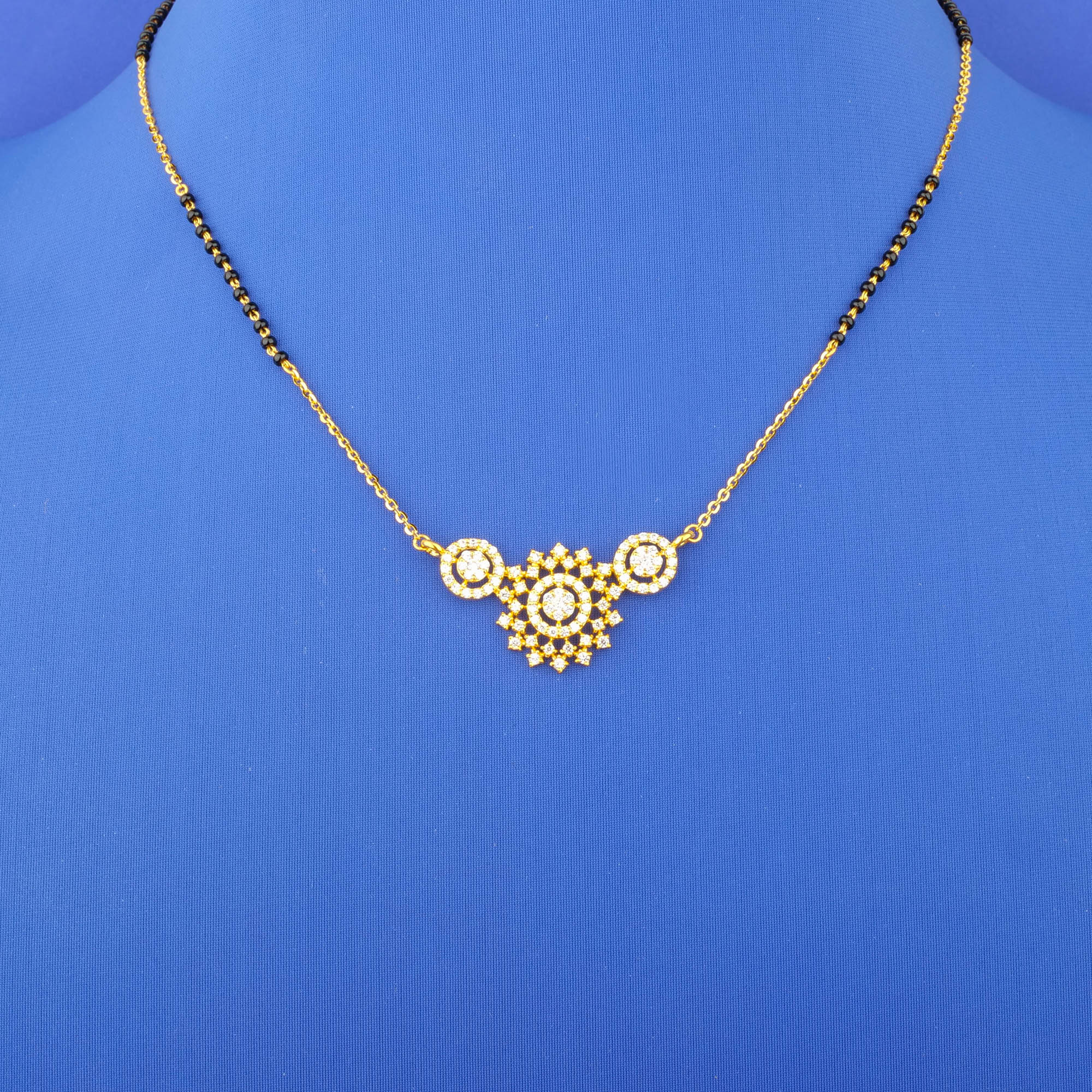22K Gold Cubic Zirconia Mangalsutra Necklace