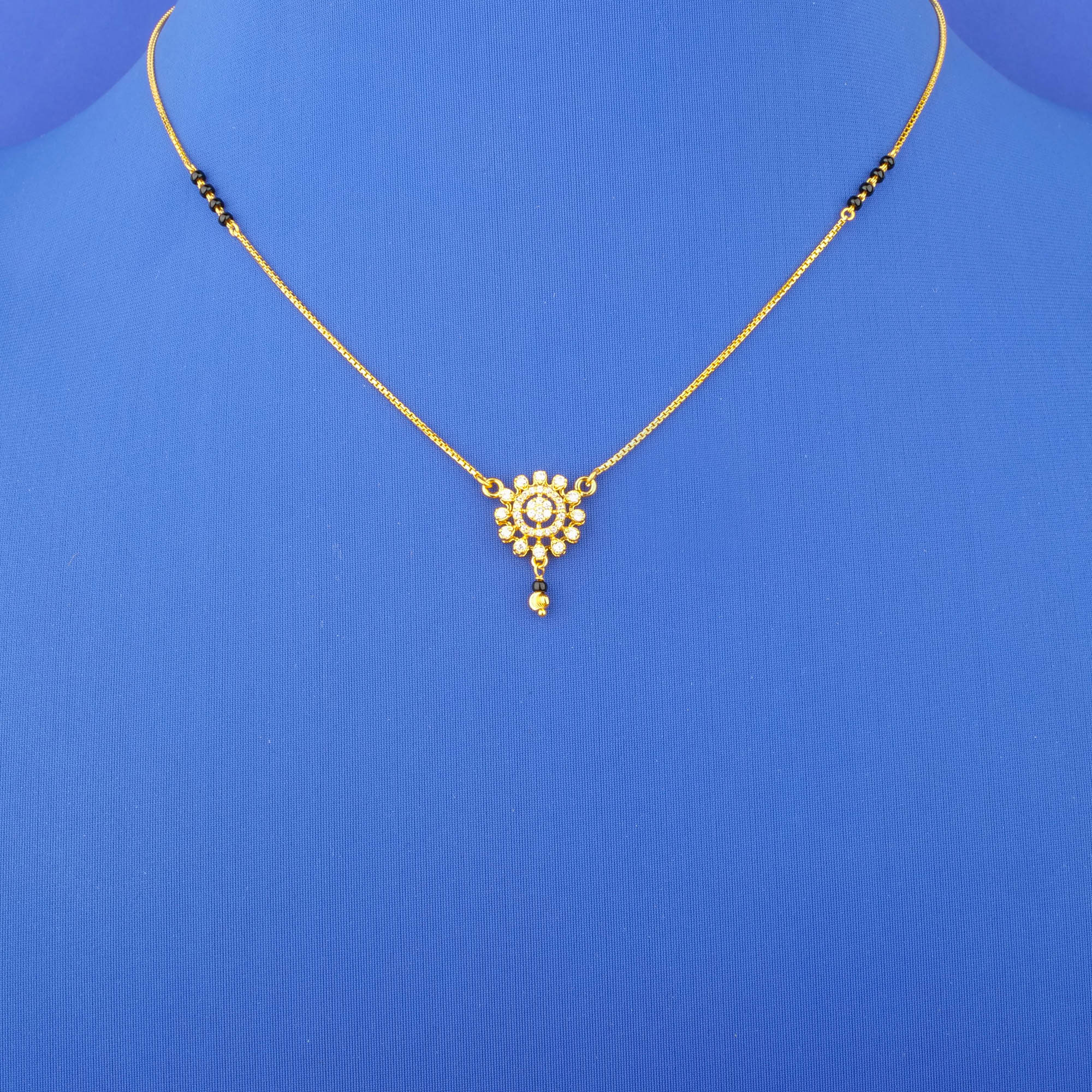 22K Gold Cubic Zirconia Mangalsutra Necklace