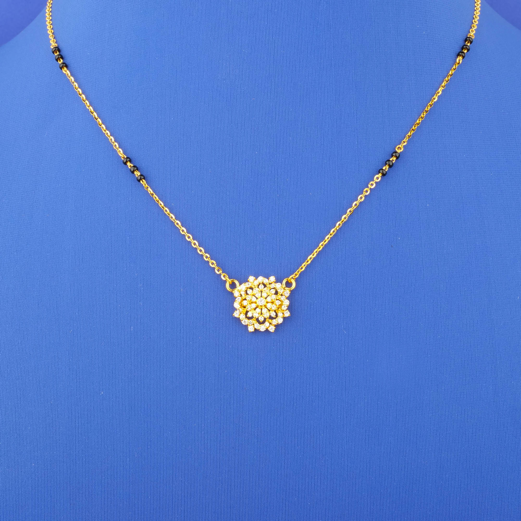 22K Gold Cubic Zirconia Mangalsutra Necklace