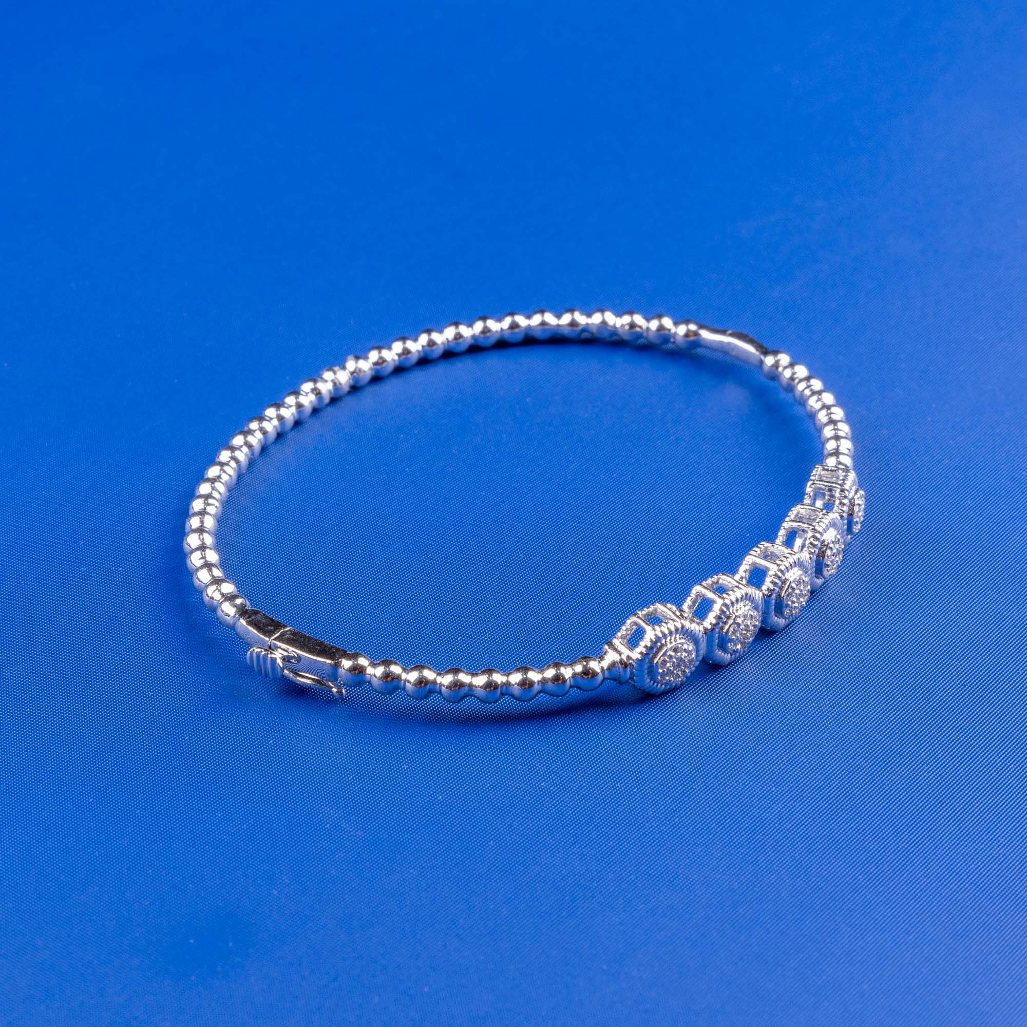 Handmade 18K White Gold Diamond Bracelet
