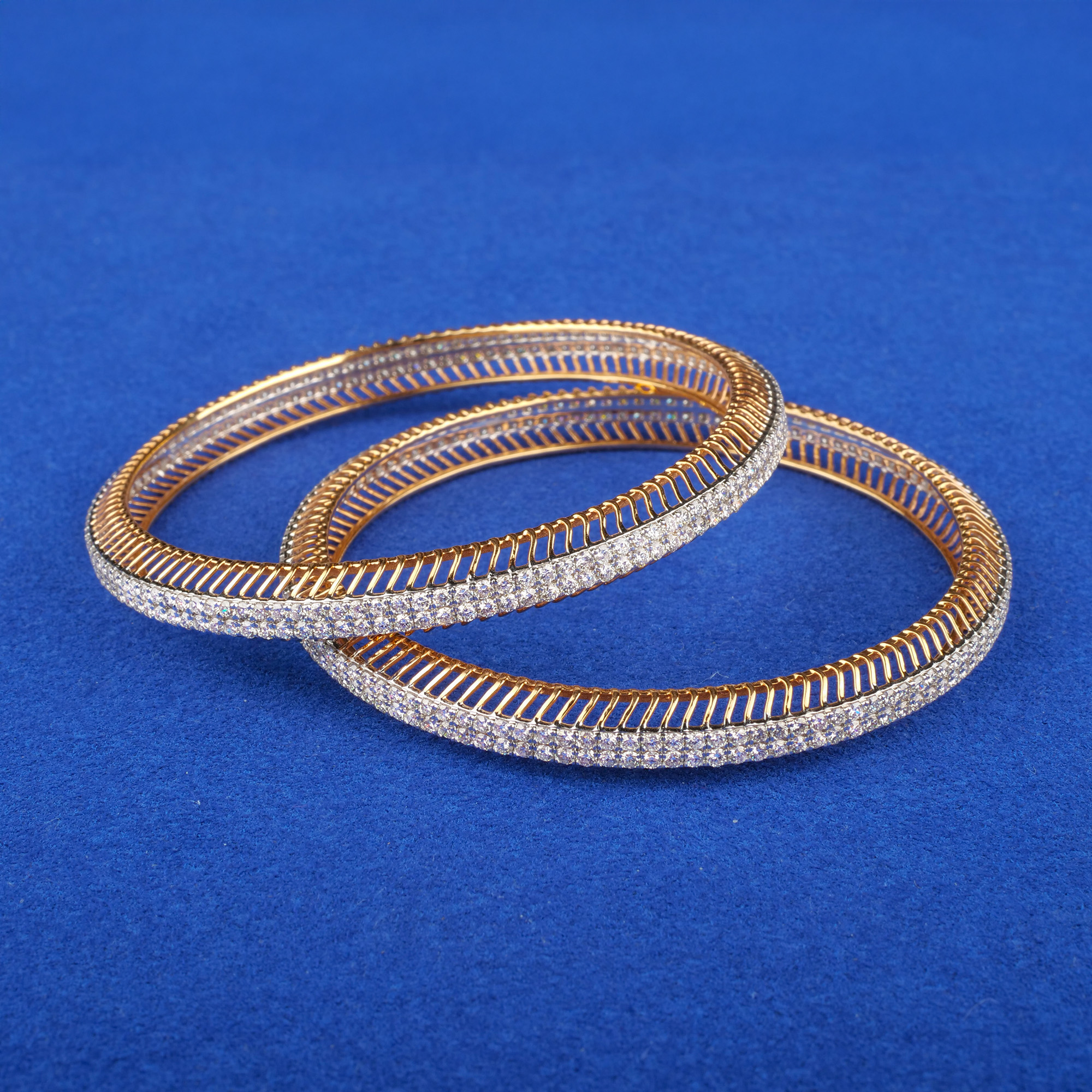 18K Rose Gold Diamond Bangle