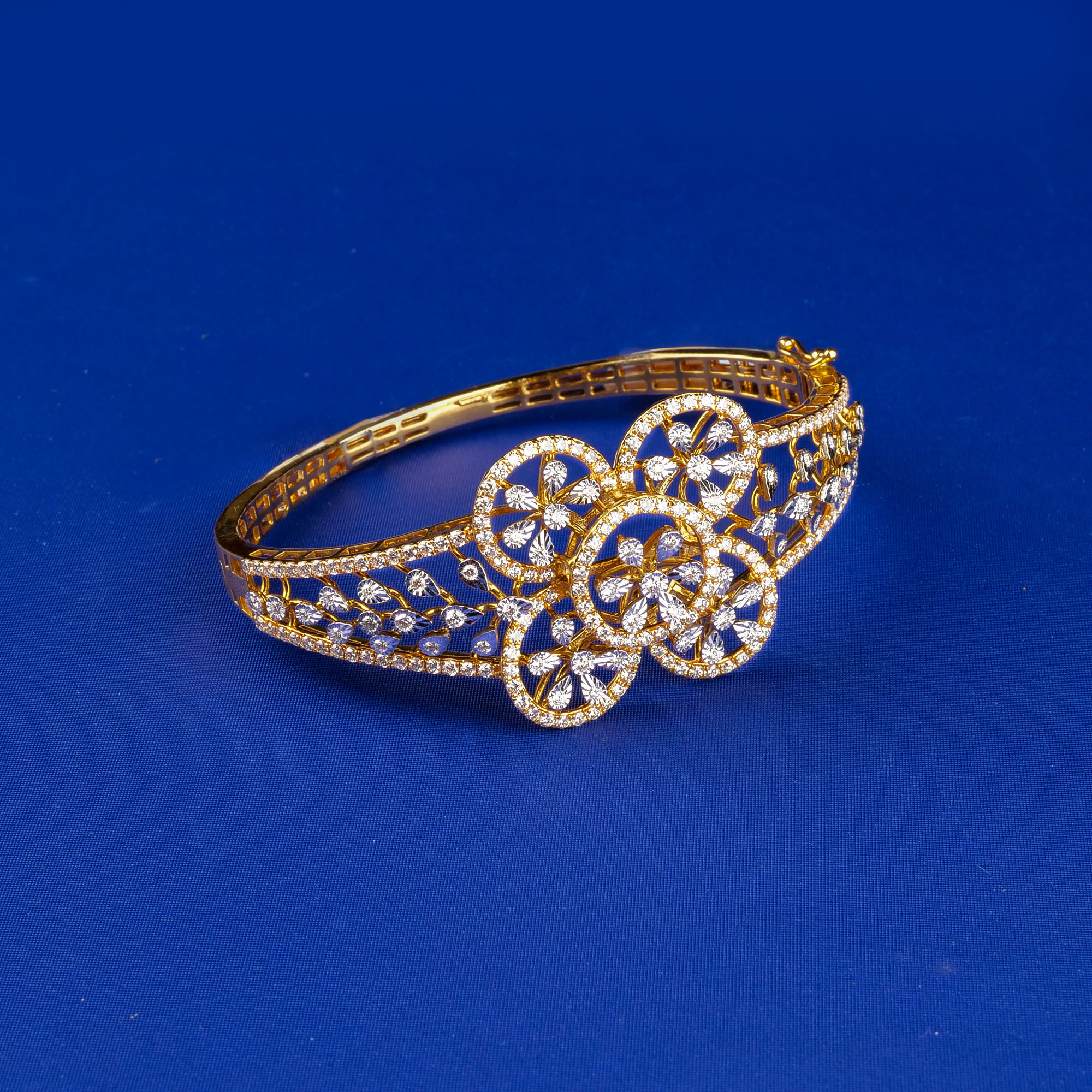 Golden Hues: Handmade 18K YG Diamond Bangle/Bracelet