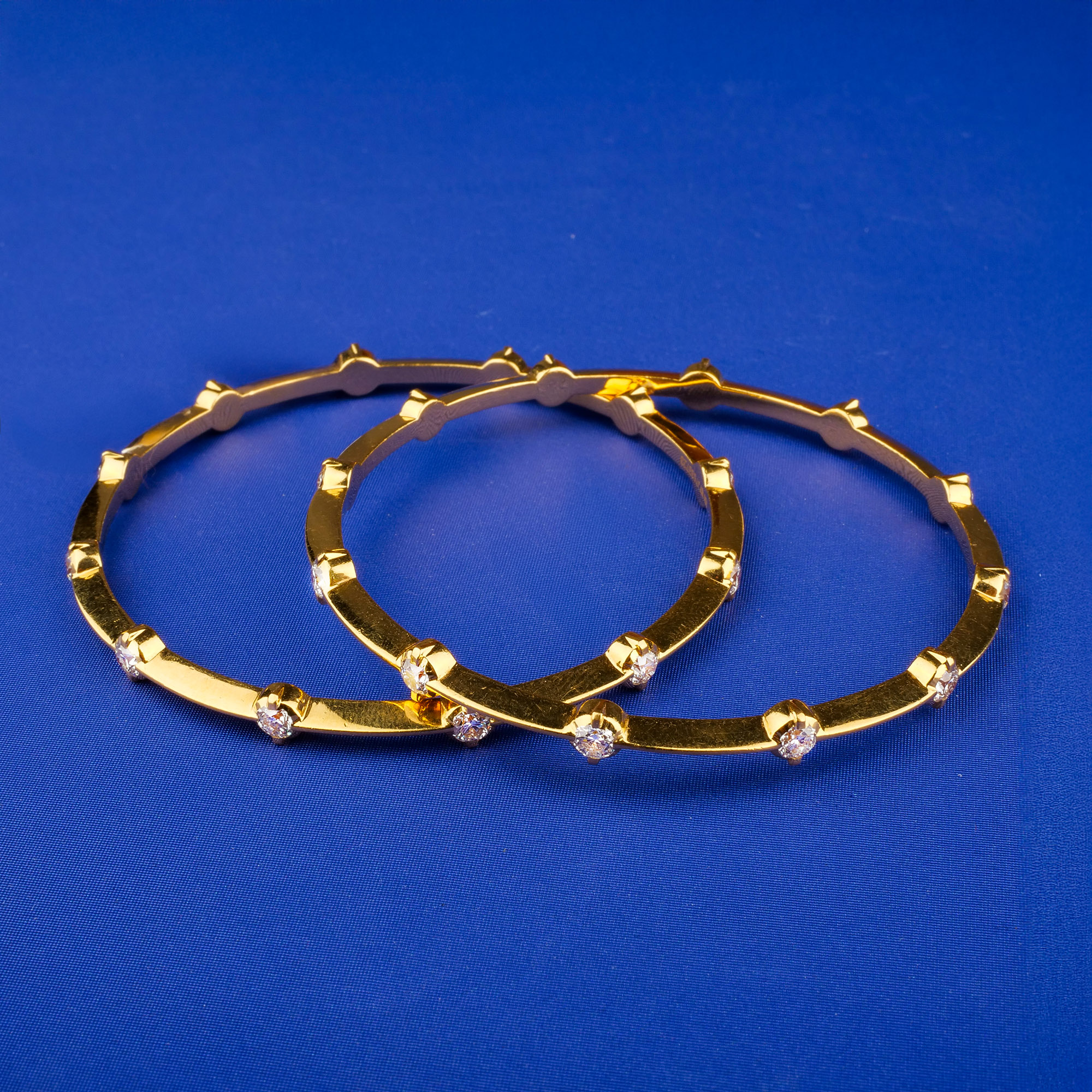 22K Gold Diamond Bangles