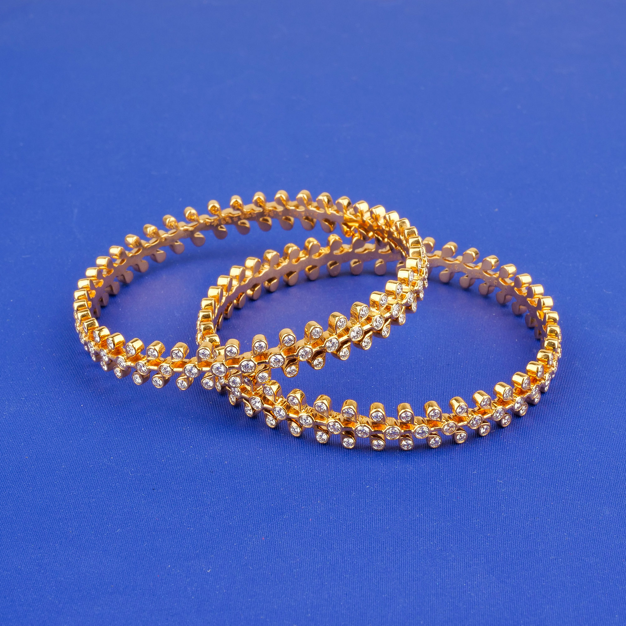 22K Gold Diamond Bangles