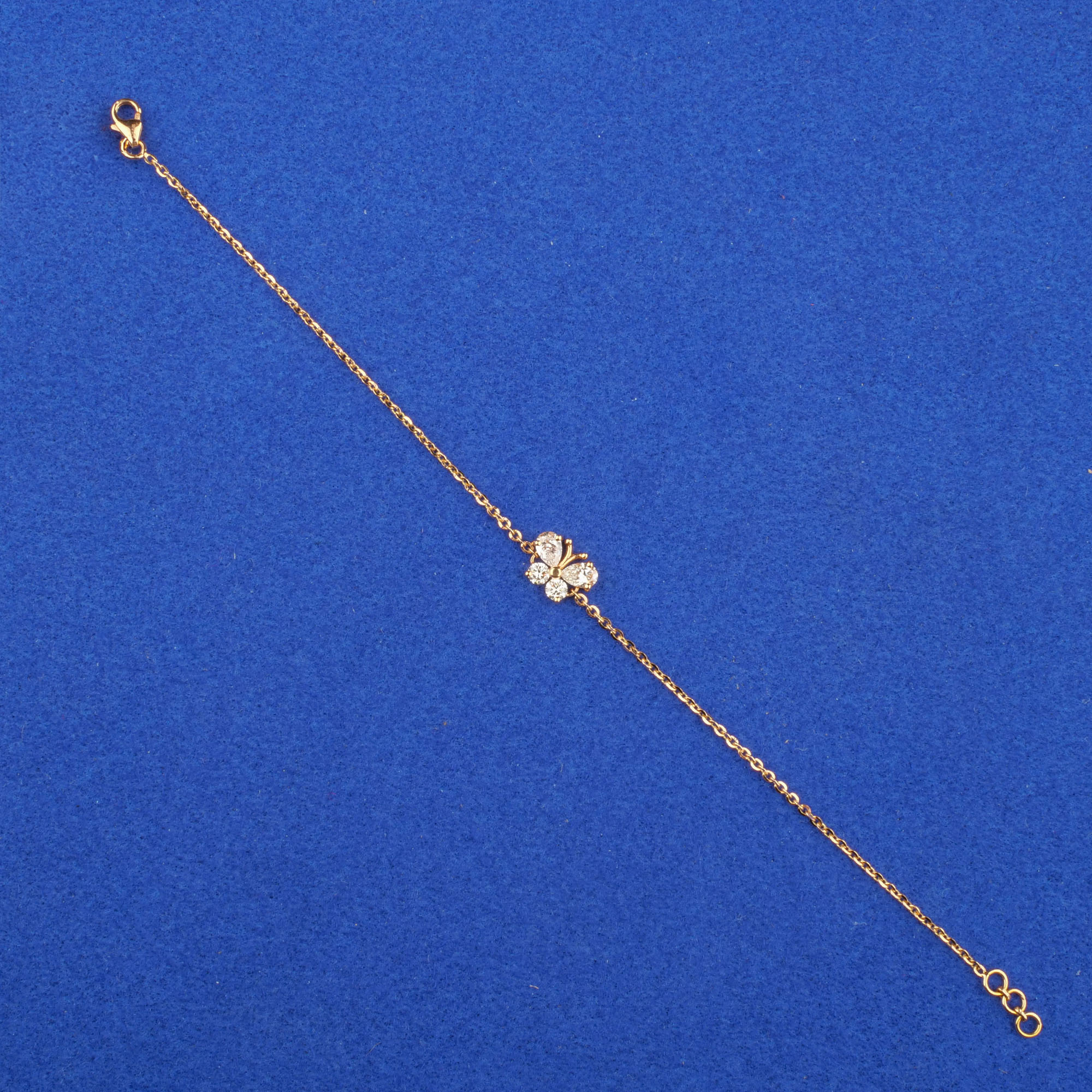 18K Rose Gold Diamond 'Butterfly' Bracelet