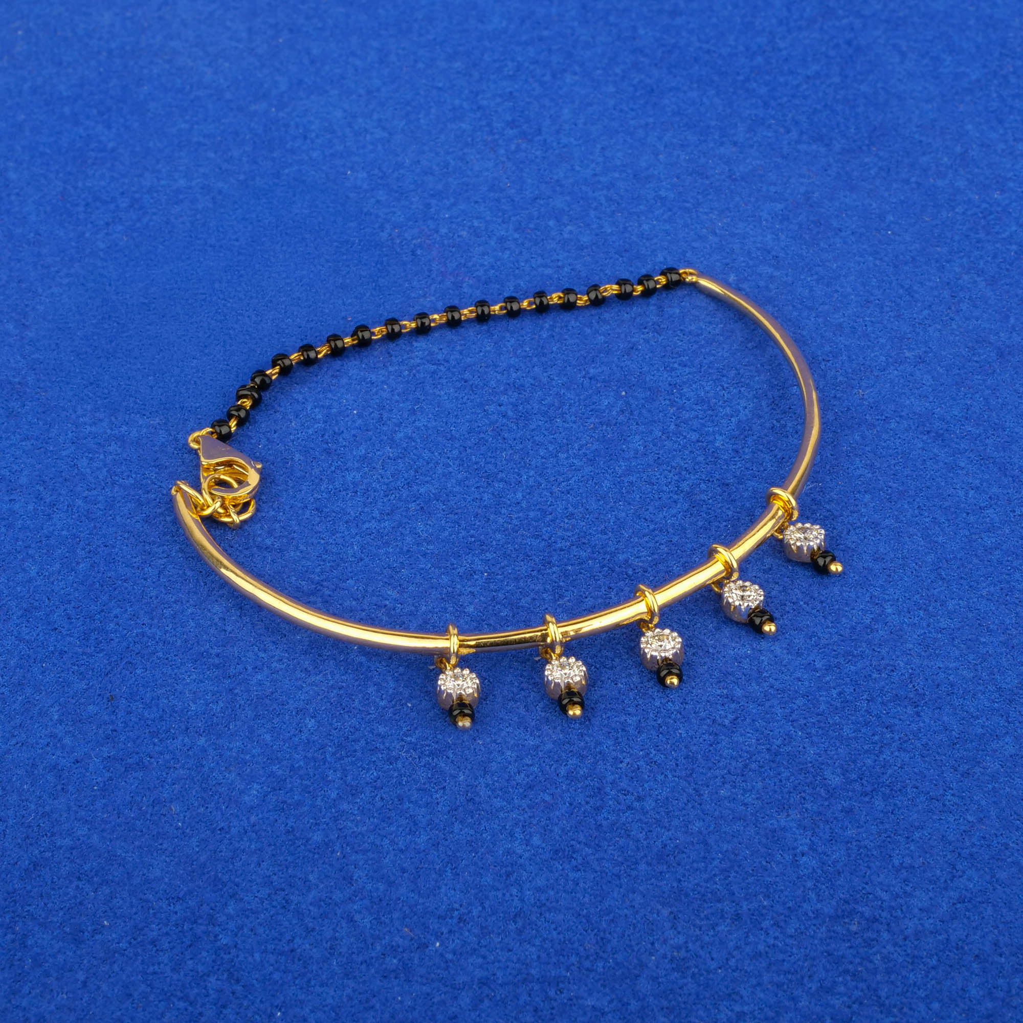 18K Yellow Gold Diamond Mangalsutra Bangle/Bracelet