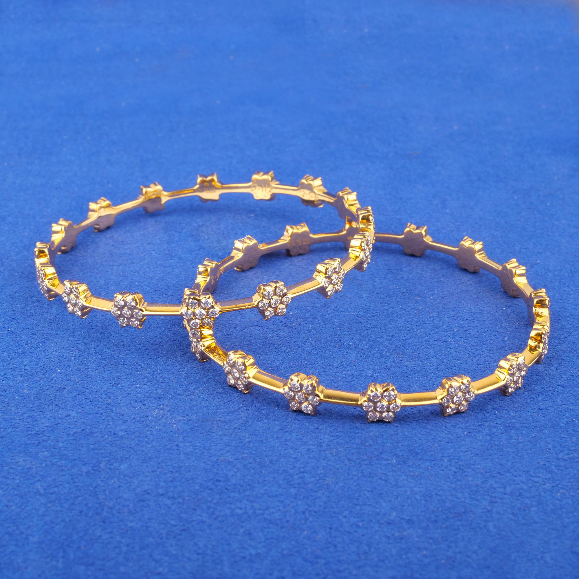 22K Diamond Bangles