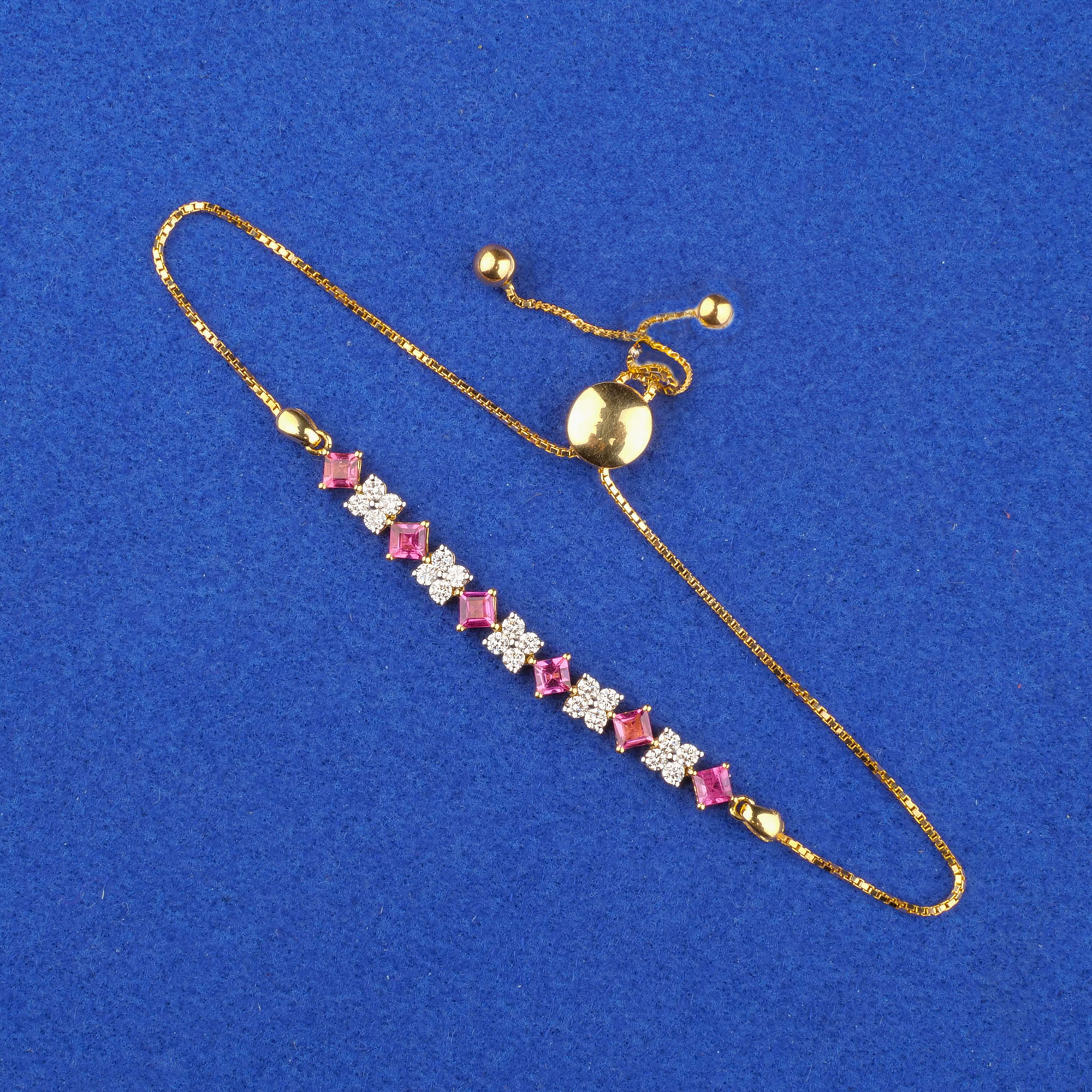 18K Yellow Gold Diamond 'Adjustable' Tourmaline Bracelet
