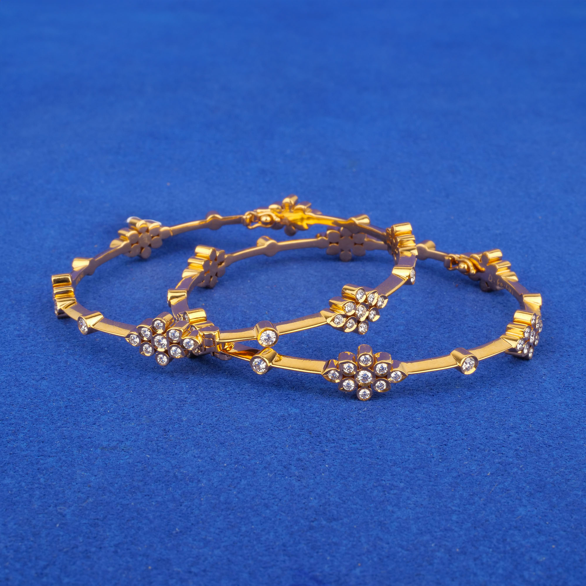 22K Diamond Bangles