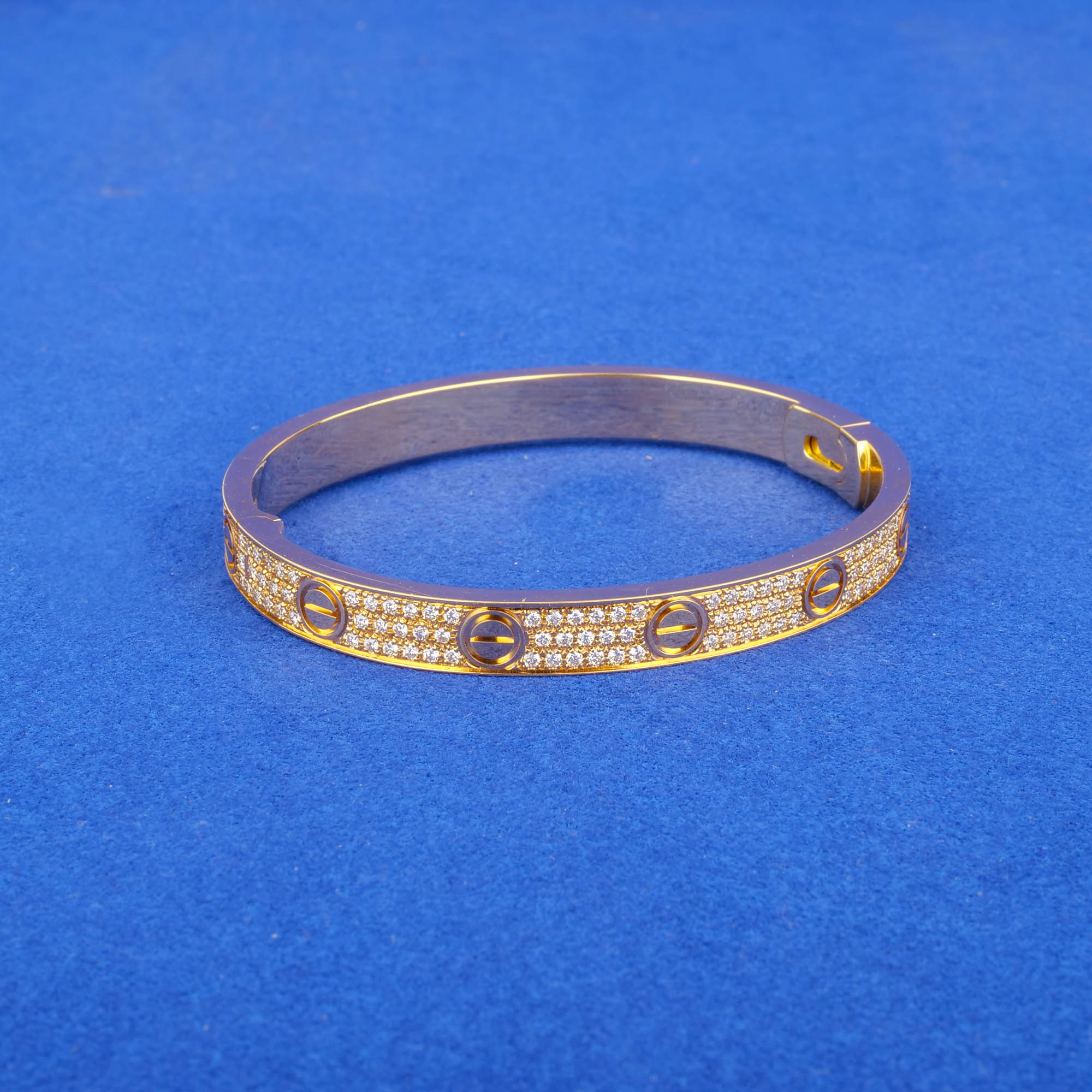 18K Yellow Gold Diamond Bangle (Pre-owned)