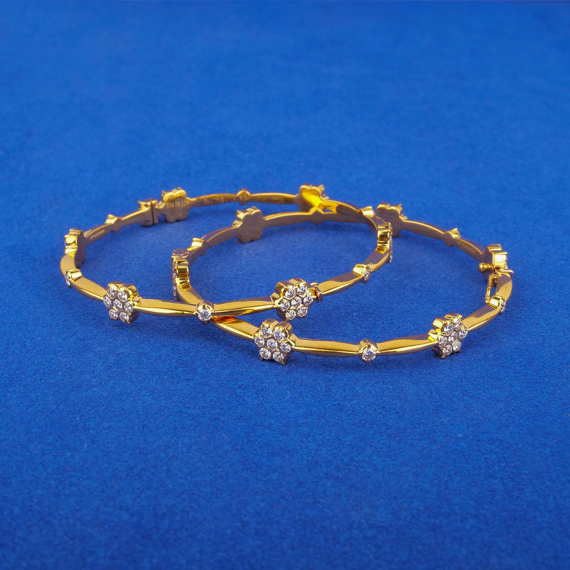 22K Diamond Bangles
