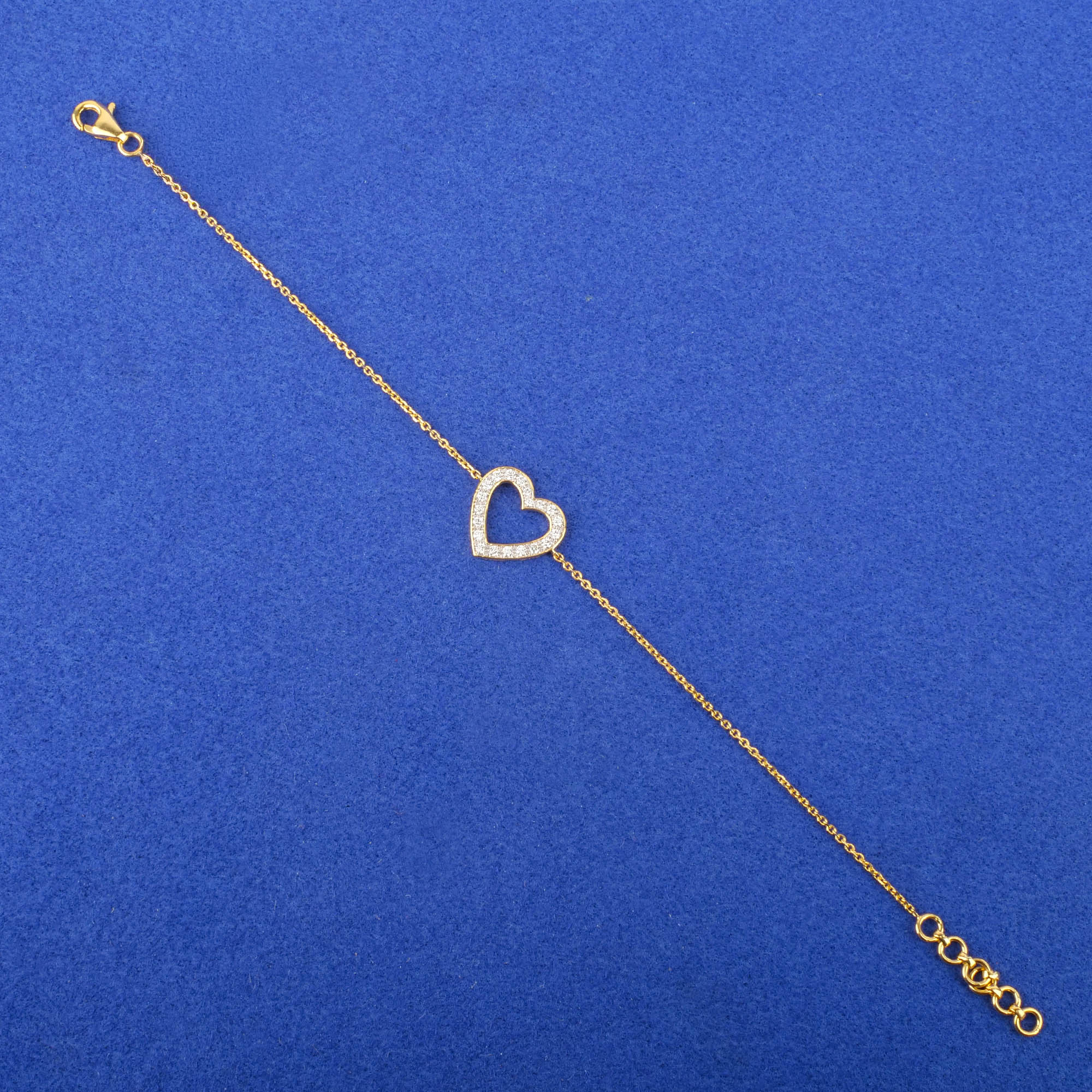 18K Yellow Gold Diamond 'Heart' Bracelet